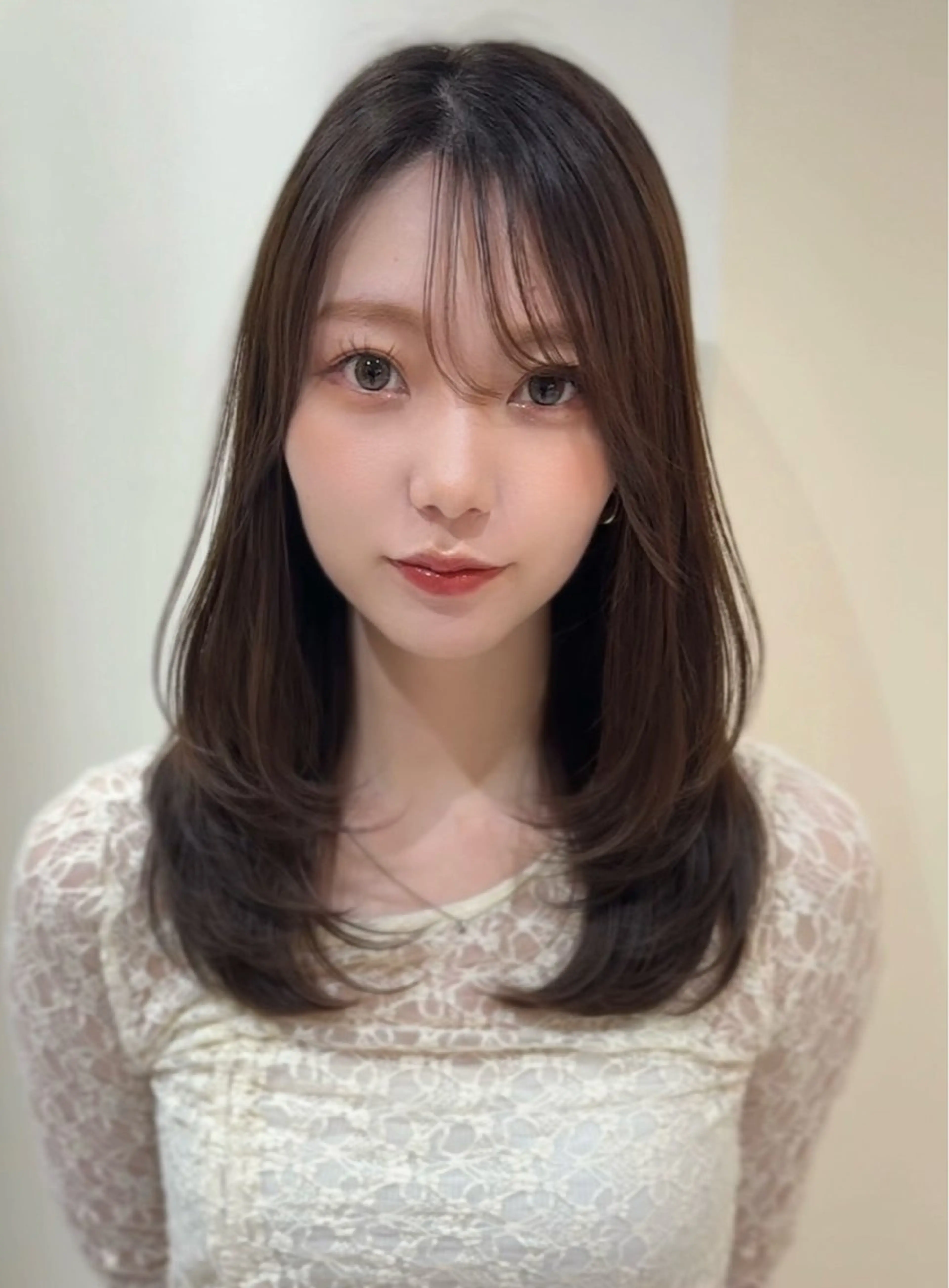 セミロング カラー ヘアカラー ワンホン×髪質改善 つのーか🩶‪🫧のヘアスタイル