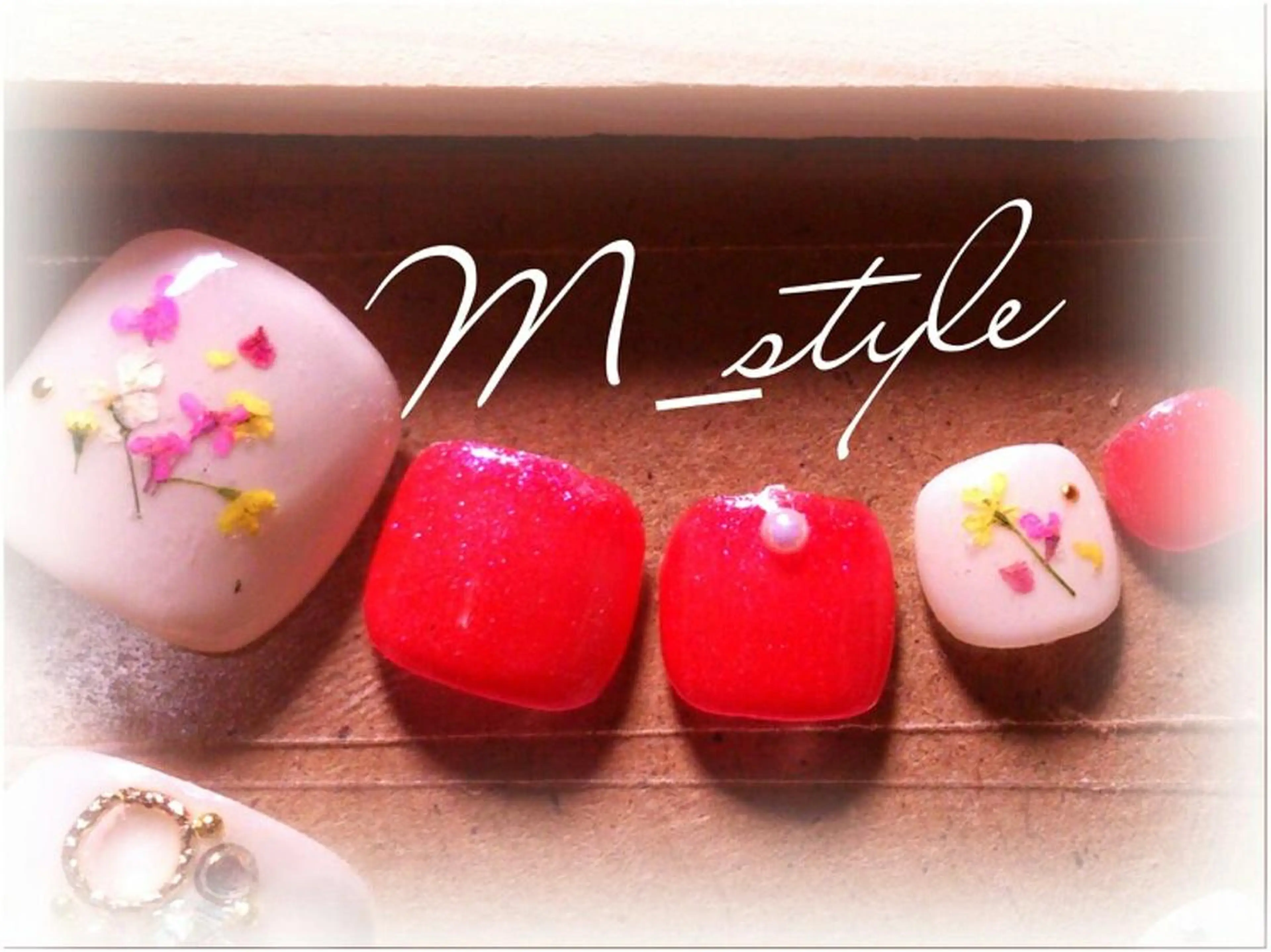 ネイル フラワーネイル 下妻市ﾈｲﾙｻﾛﾝ M_styleのネイルデザイン