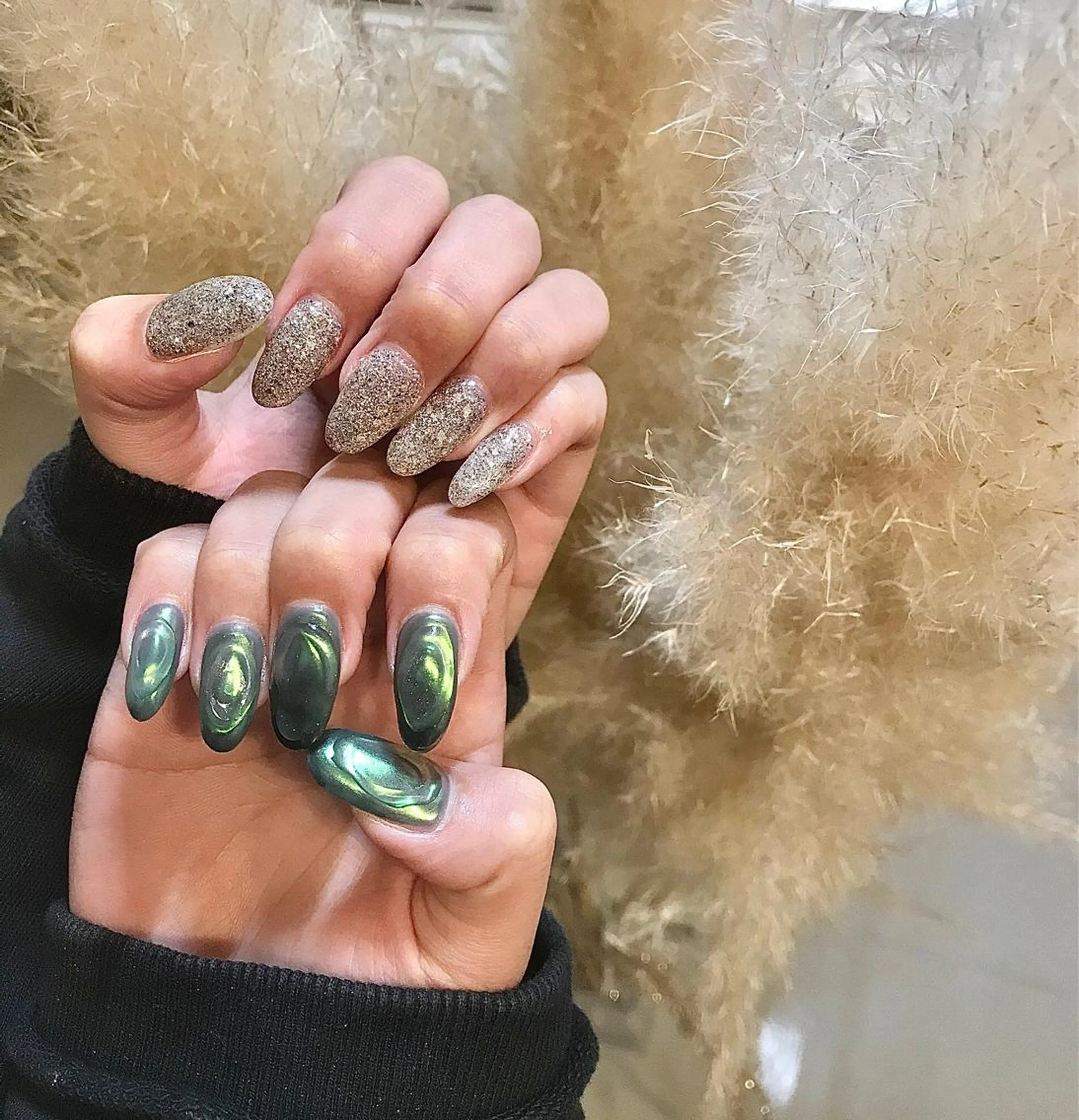 セミロング カラー パーマ ヘアアレンジ ネイル マツエク・マツパ ラメ(グリッター) nail&eye Aoのマツエク・マツパデザイン