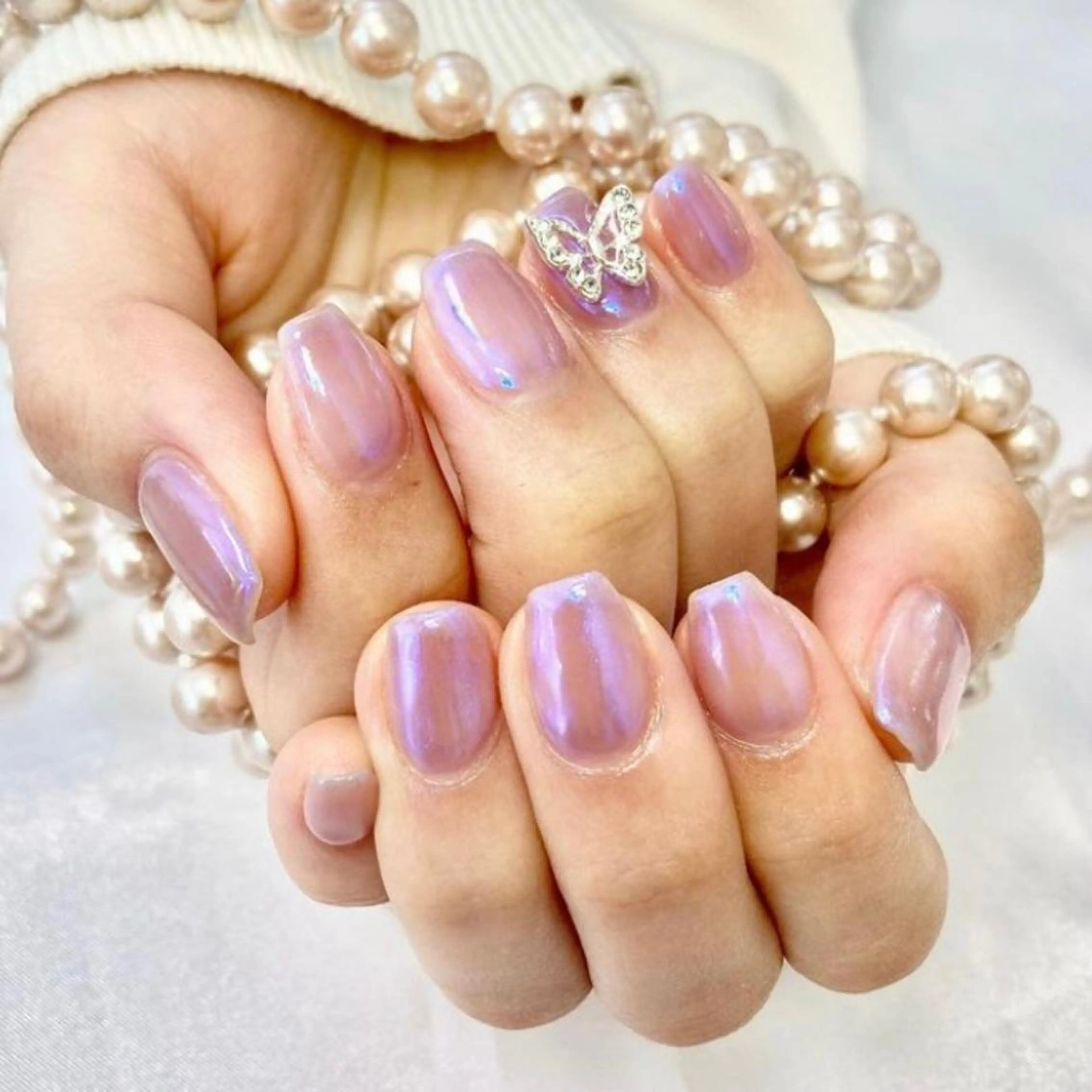 【オフなし】オーロラ/ミラー/サテンネイル💅 ※パラジェル+¥1000の写真