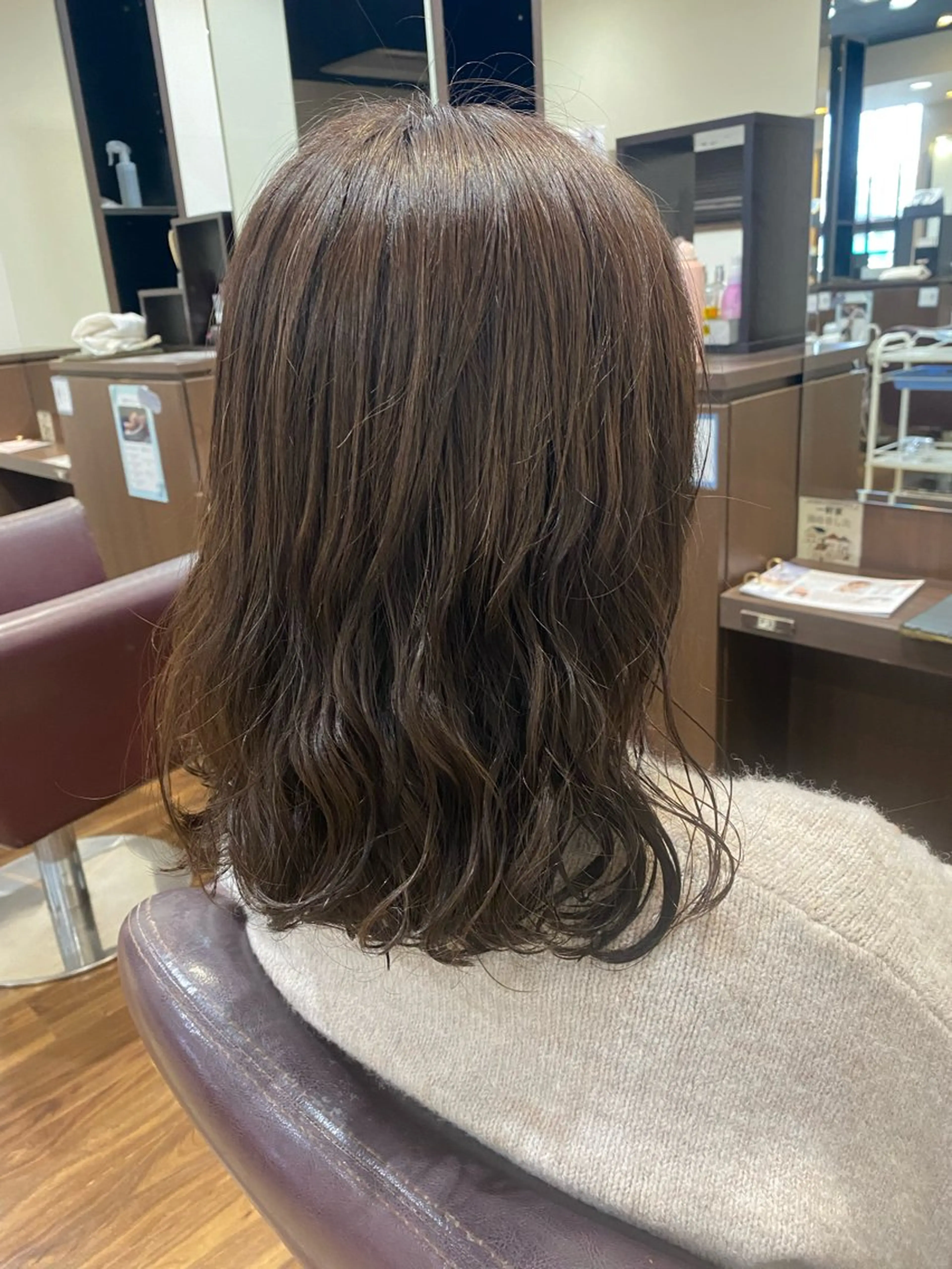 ミディアム カラー パーマ カット ヘアカラー 仲井 充のヘアスタイル