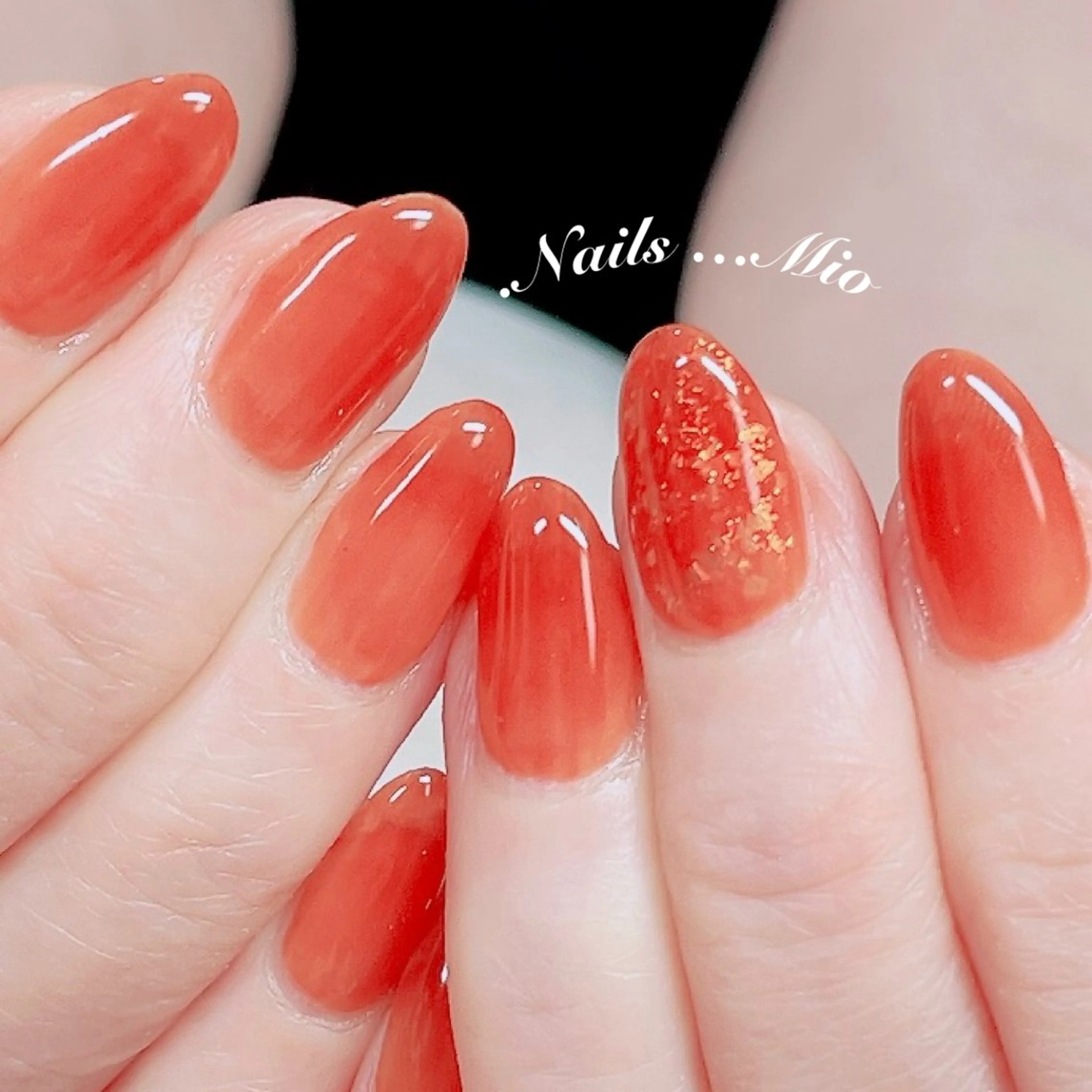 ネイル ジェルネイル ワンカラーネイル 赤色 .Nails Mio 赤羽西ネイルサロンのネイルデザイン