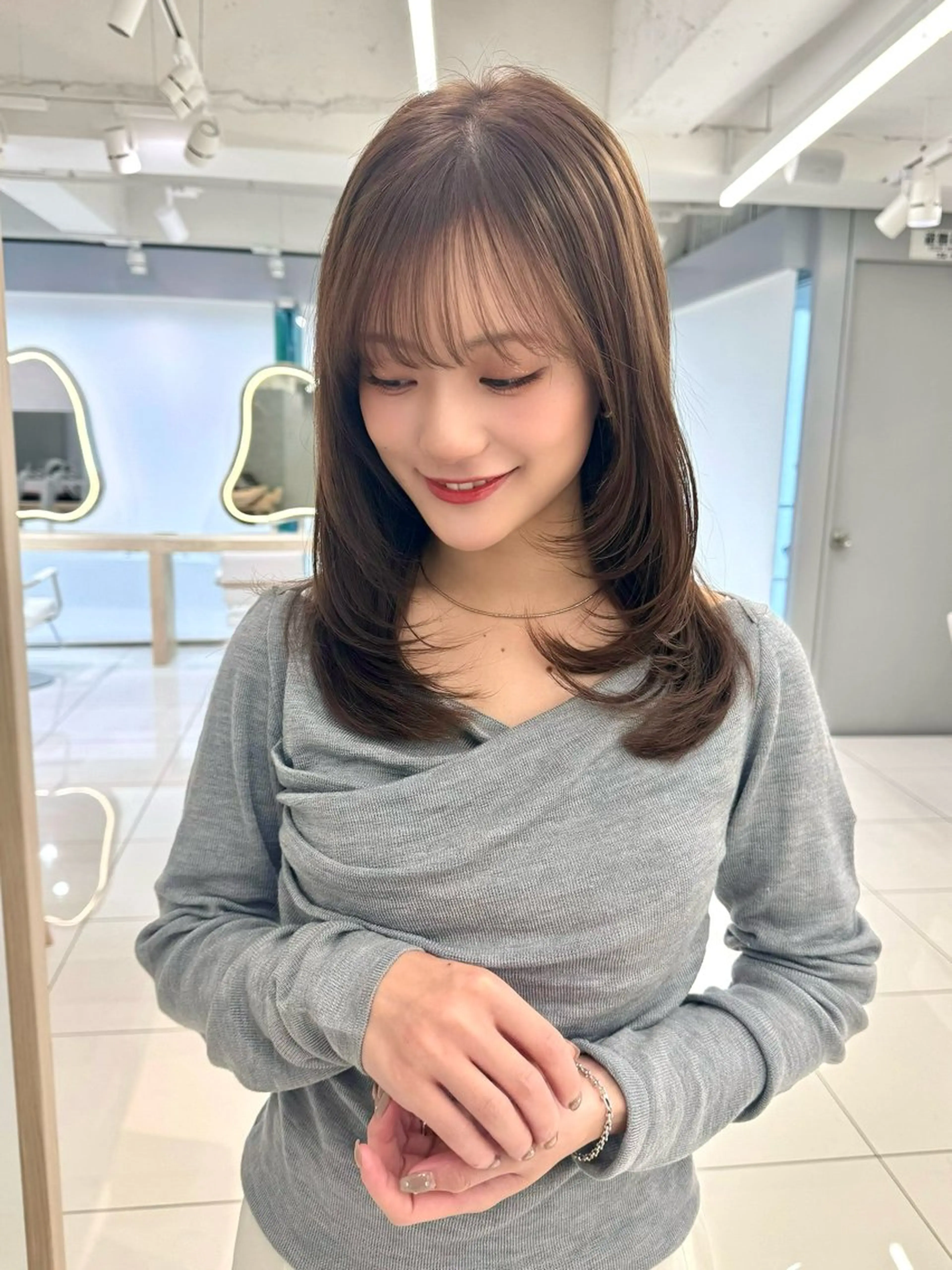 ミディアム 顔周り🇰🇷韓国 レイヤー/いづみ💞のヘアスタイル