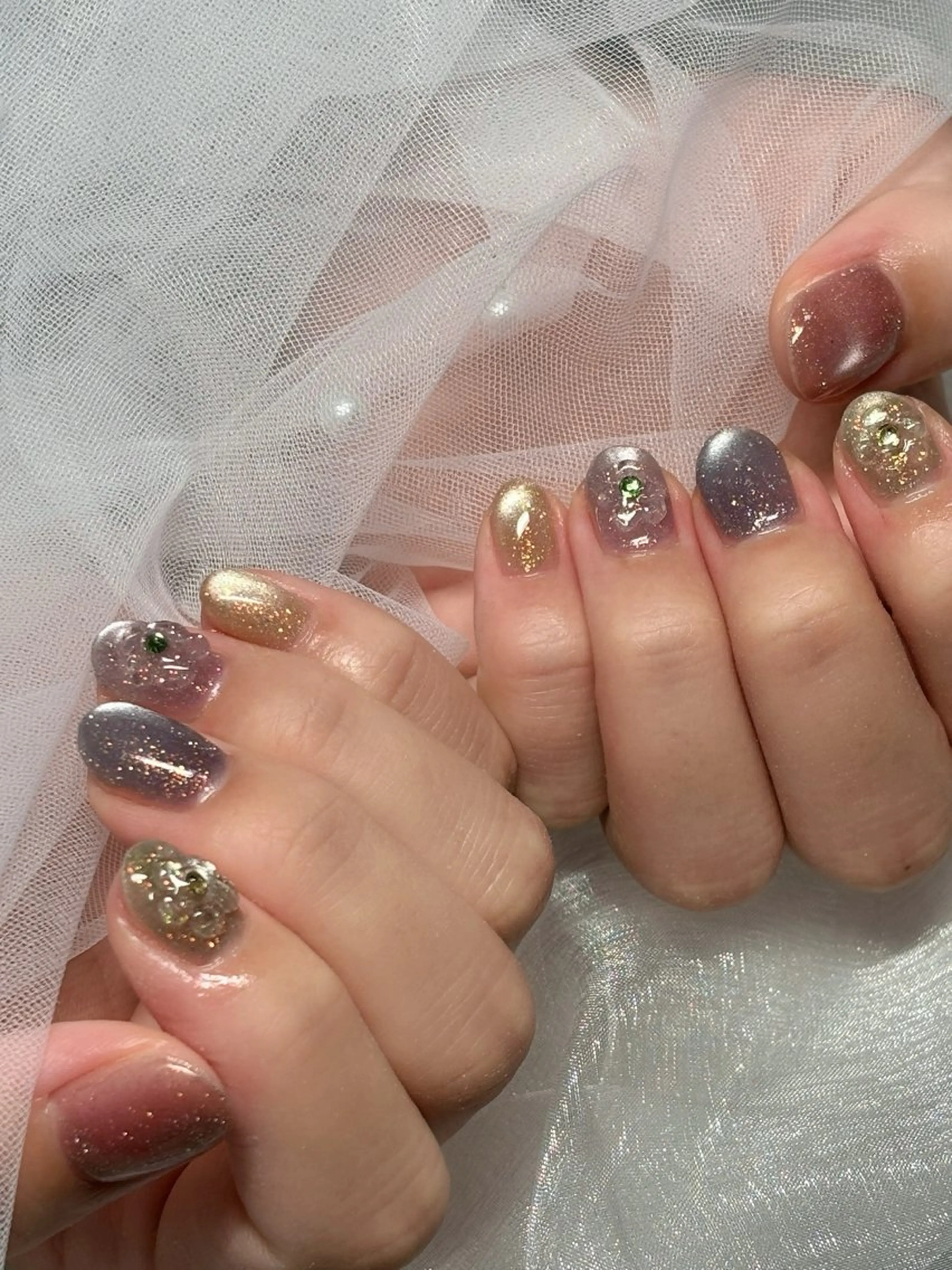 ネイル クリアネイル フラワーネイル マグネットネイル ハンドネイル nail salon Lanaのネイルデザイン