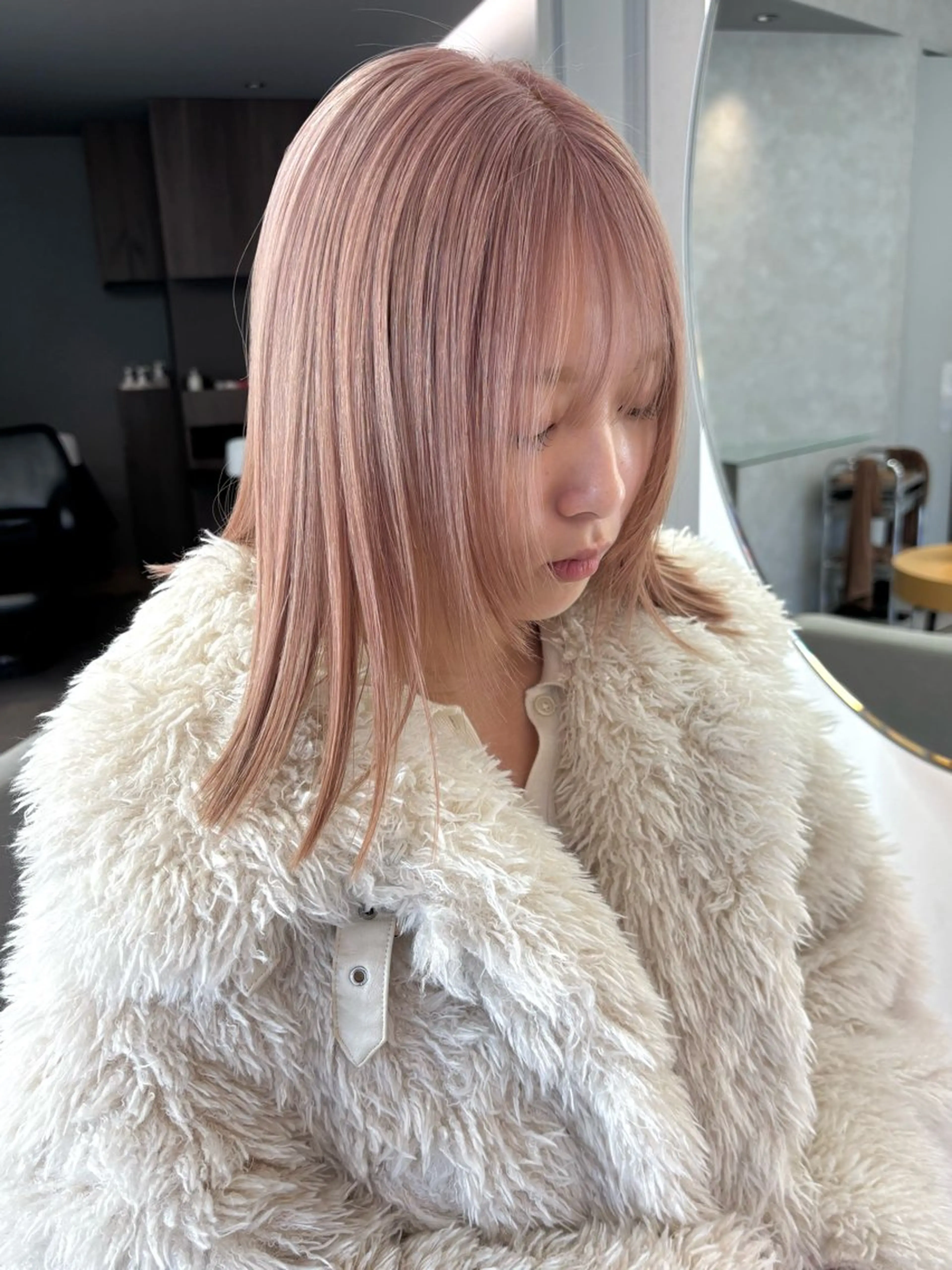 ミディアム カット ヘアカラー トリートメント ボブ/透明感カラー/ 似合わせ🌿高田知那のヘアスタイル