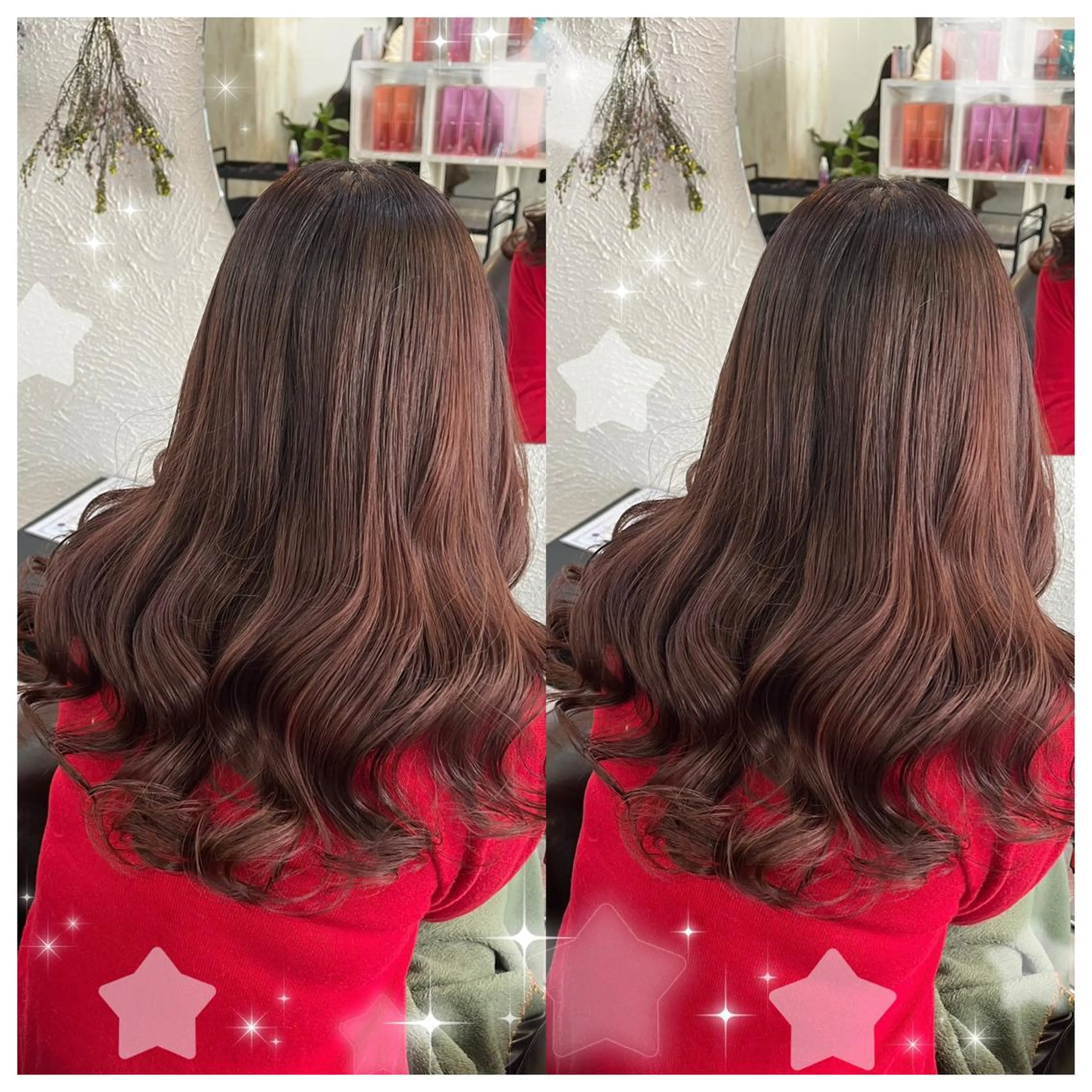 セミロング カラー シールエクステ バレイヤージュ 黒髪 ブリーチ ブルーカラー セキグチ💞 lilaのマツエク・マツパデザイン