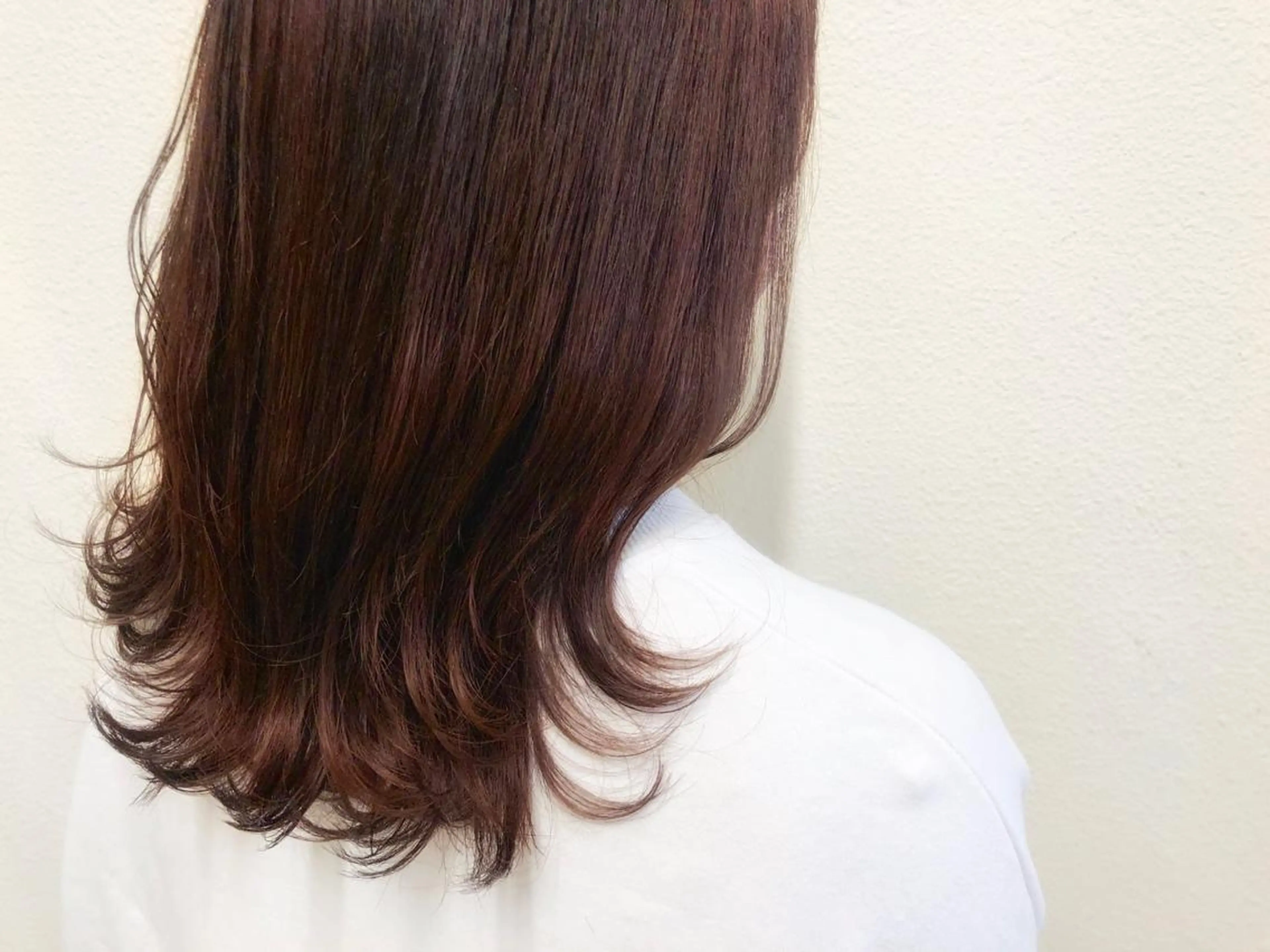 セミロング カラー ブリーチ ブリーチなしカラー ピンクカラー ピンクパープル パープルカラー カット ヘアカラー トリートメント 🌼こやま かおり🌼のヘアスタイル