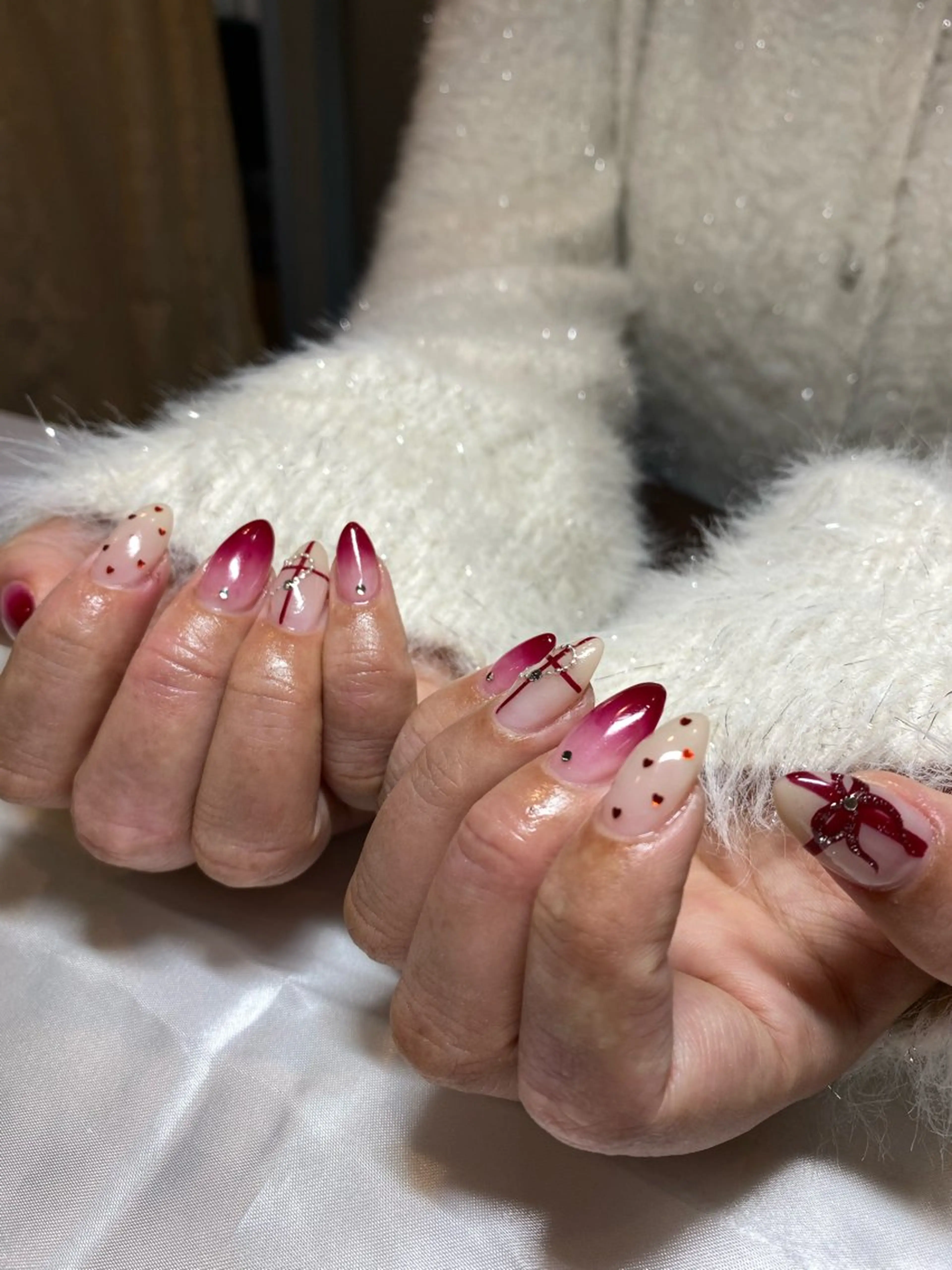 ネイル 冬ネイル クリスマス ハンドネイル シェアサロンルレイル所属・REINA ルレイル心斎橋のネイルデザイン