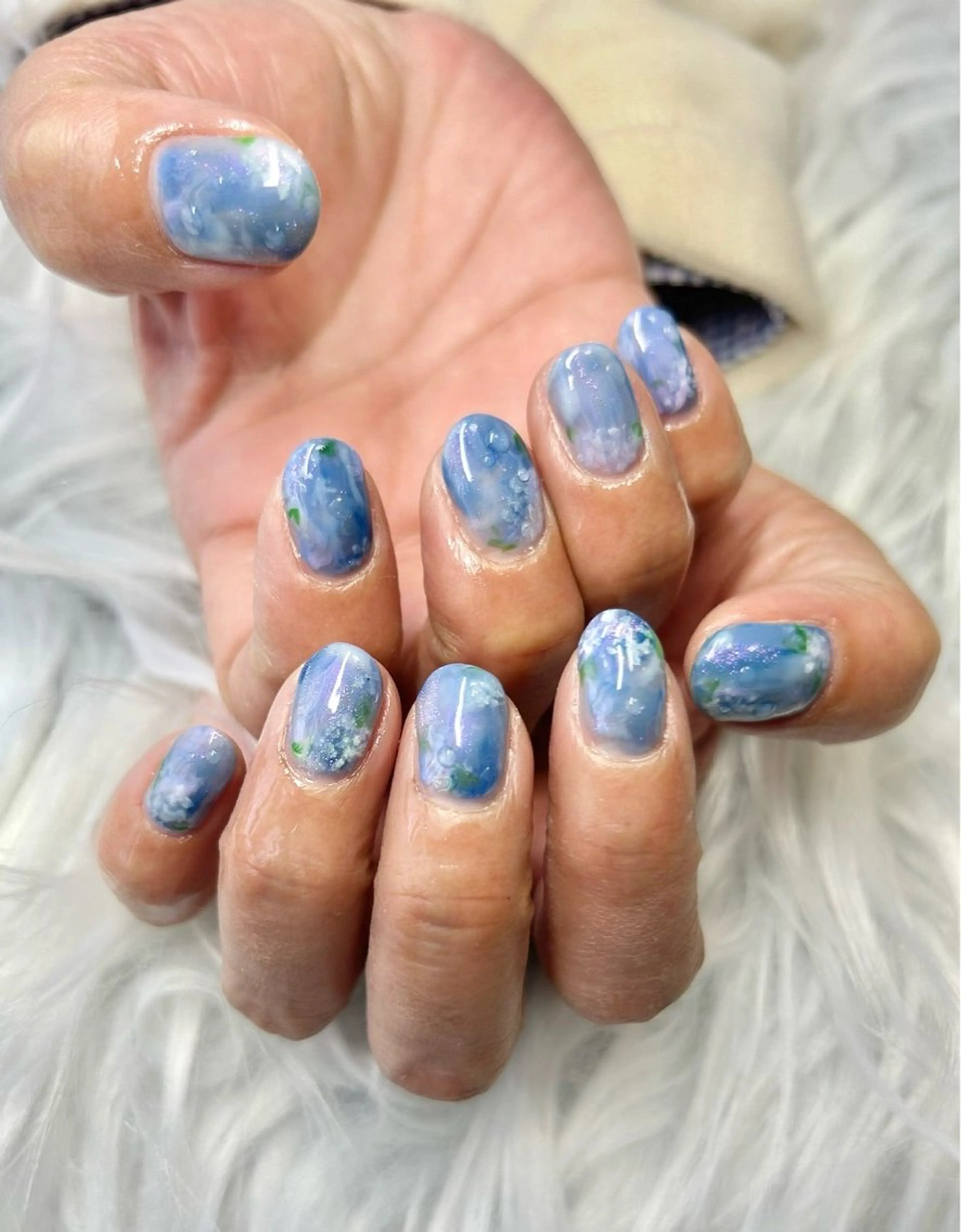 紫陽花ネイル10本アートの写真