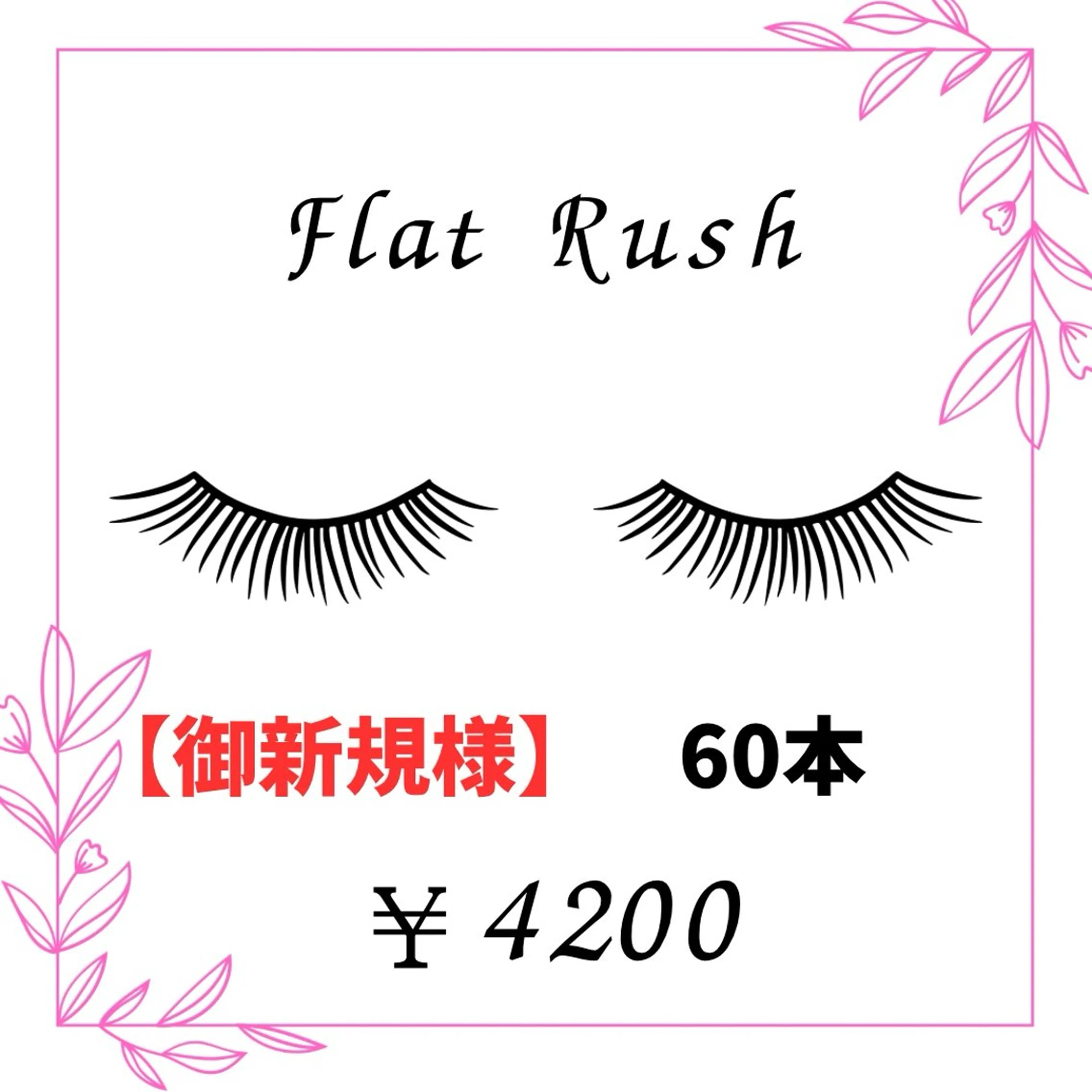 【新規】フラットラッシュ60本 ¥5200→¥4200の写真