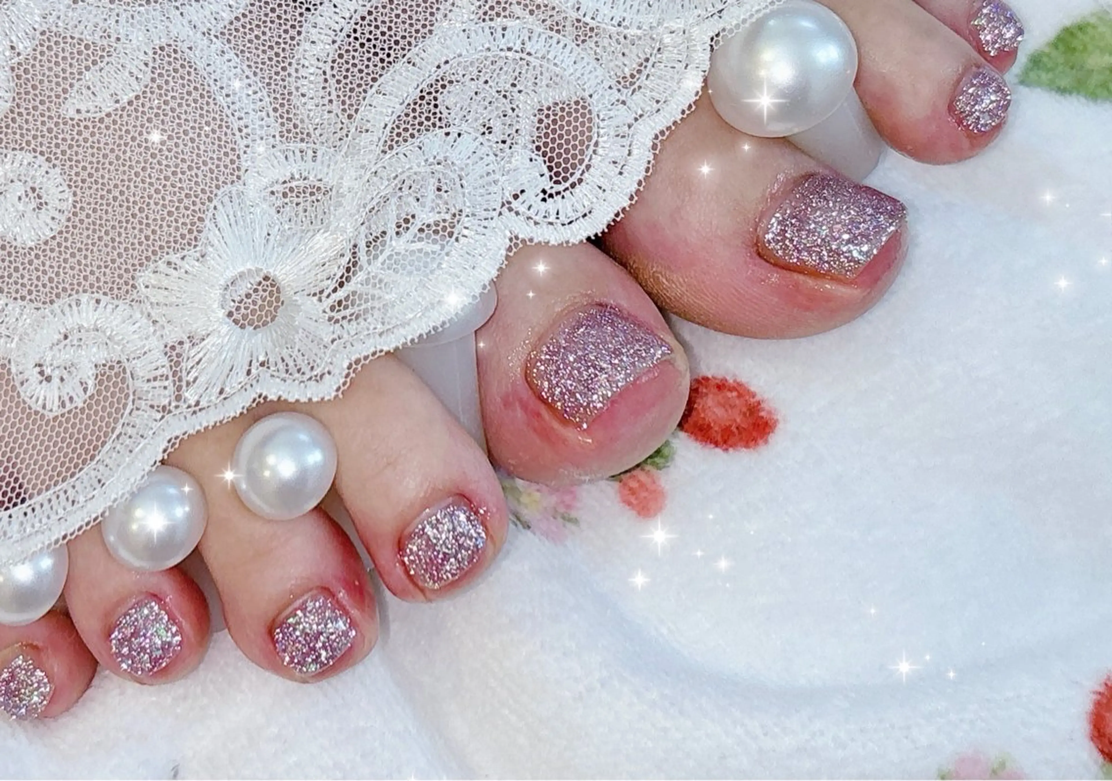 ネイル フラッシュネイル パープル フットネイル FLARE NAIL フレアネイルのネイルデザイン