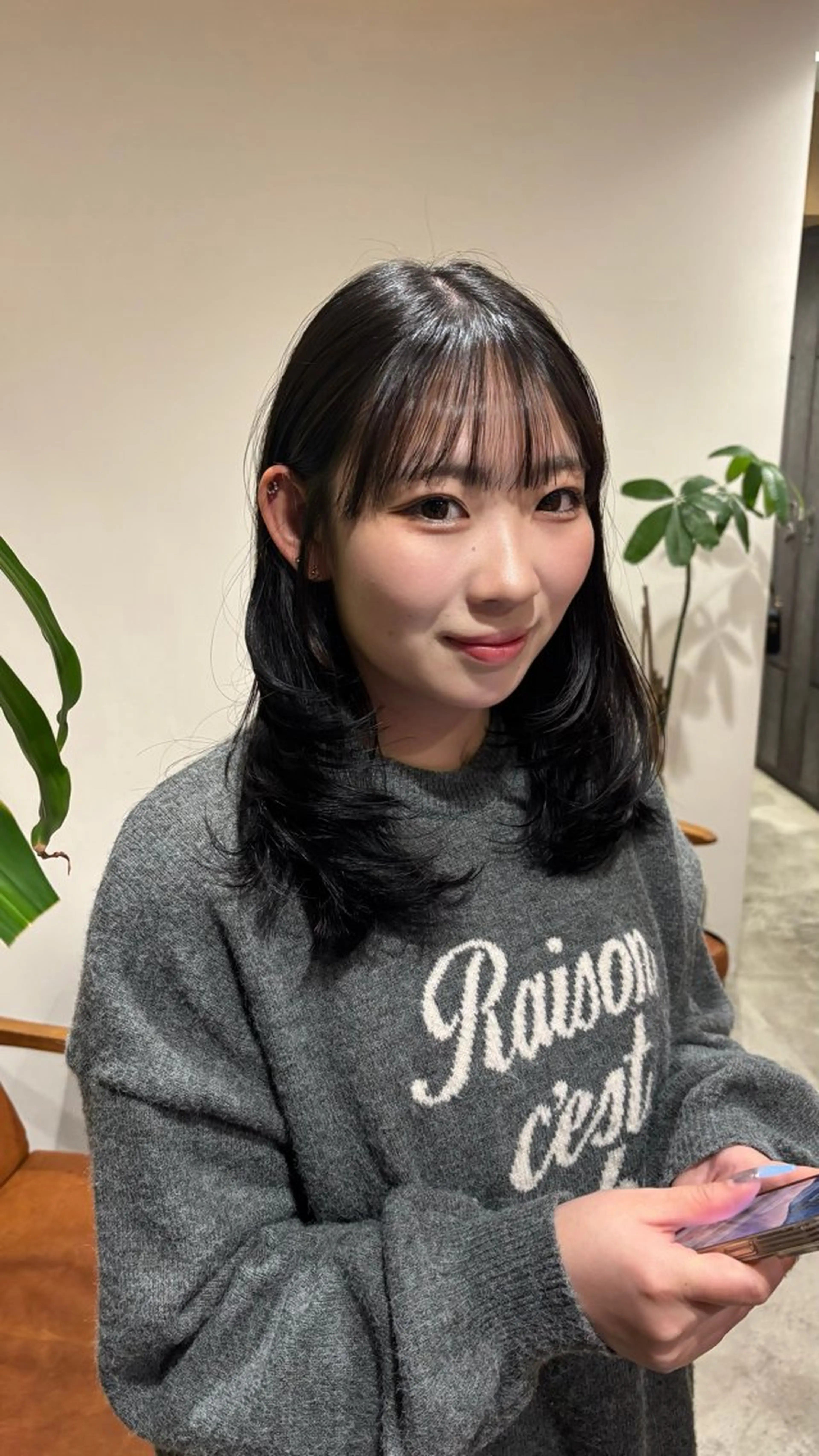 セミロング 顔まわりレイヤー レイヤーカット カット 梅田美容室/カット /Maoのヘアスタイル