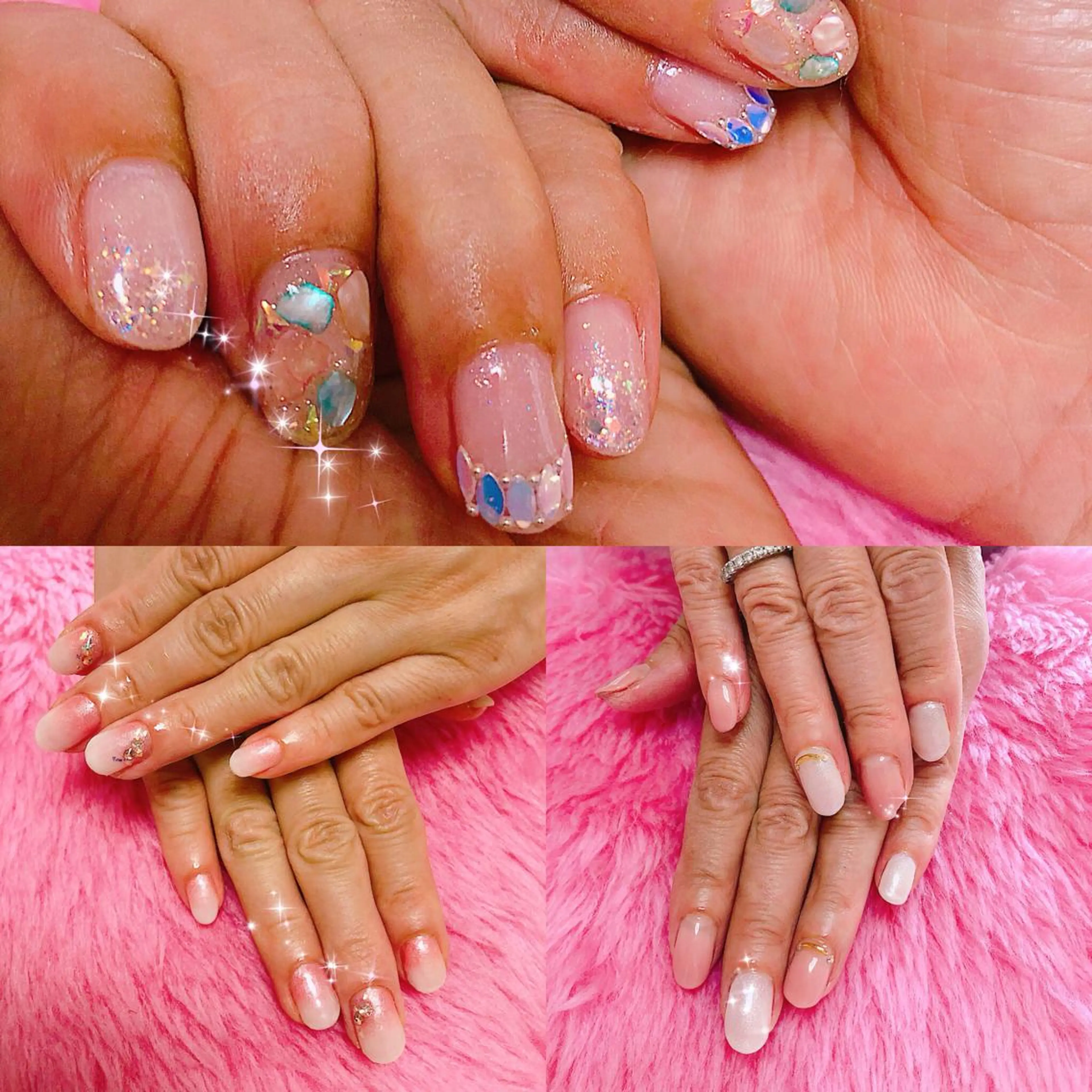 ネイル キラキラネイル シンプルネイル ストーンネイル NAILWISH所属・橋本 千智のネイルデザイン