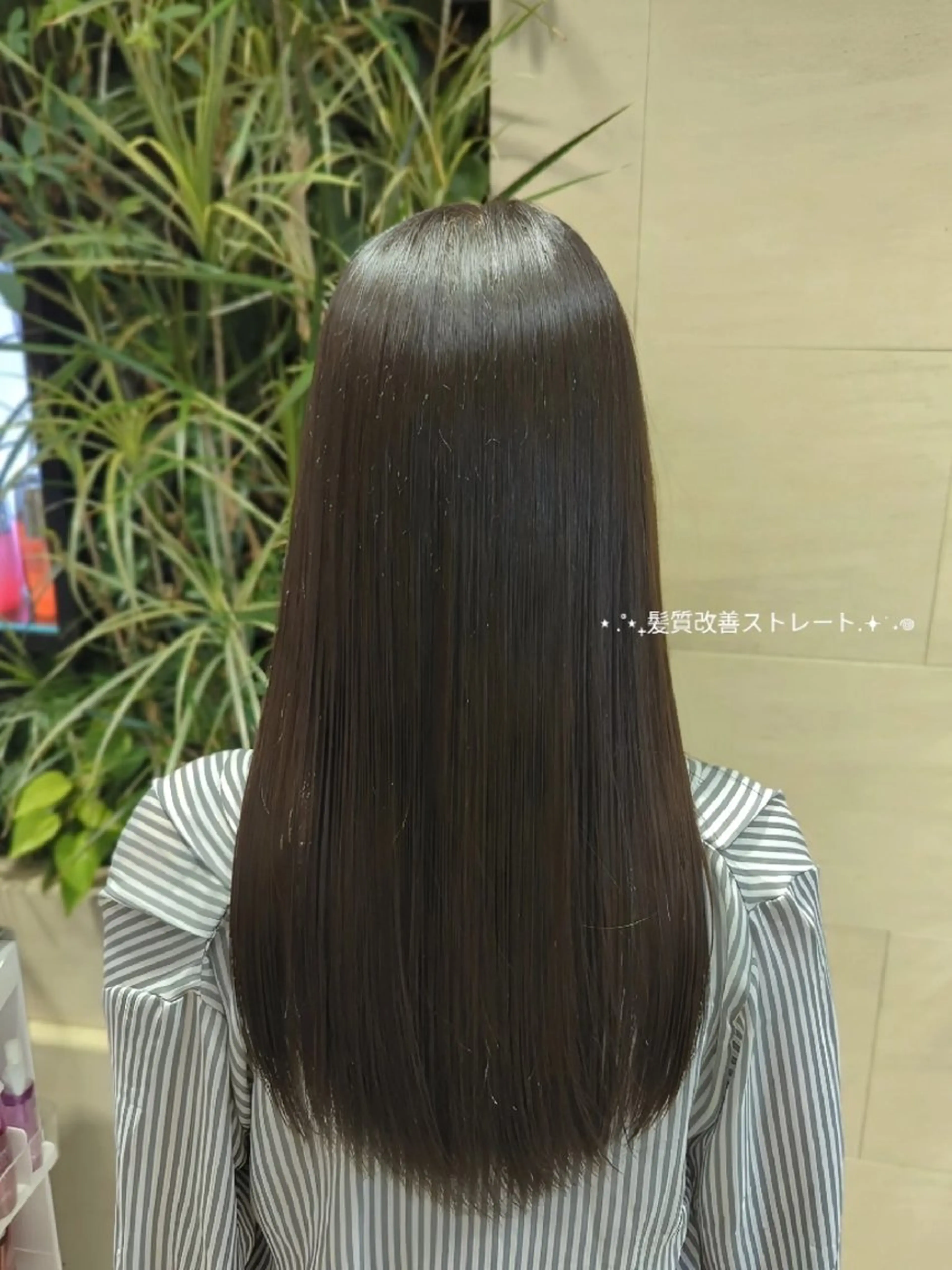 ロング 縮毛矯正 髪質改善/お呼ば れヘア/透明感カラーのヘアスタイル