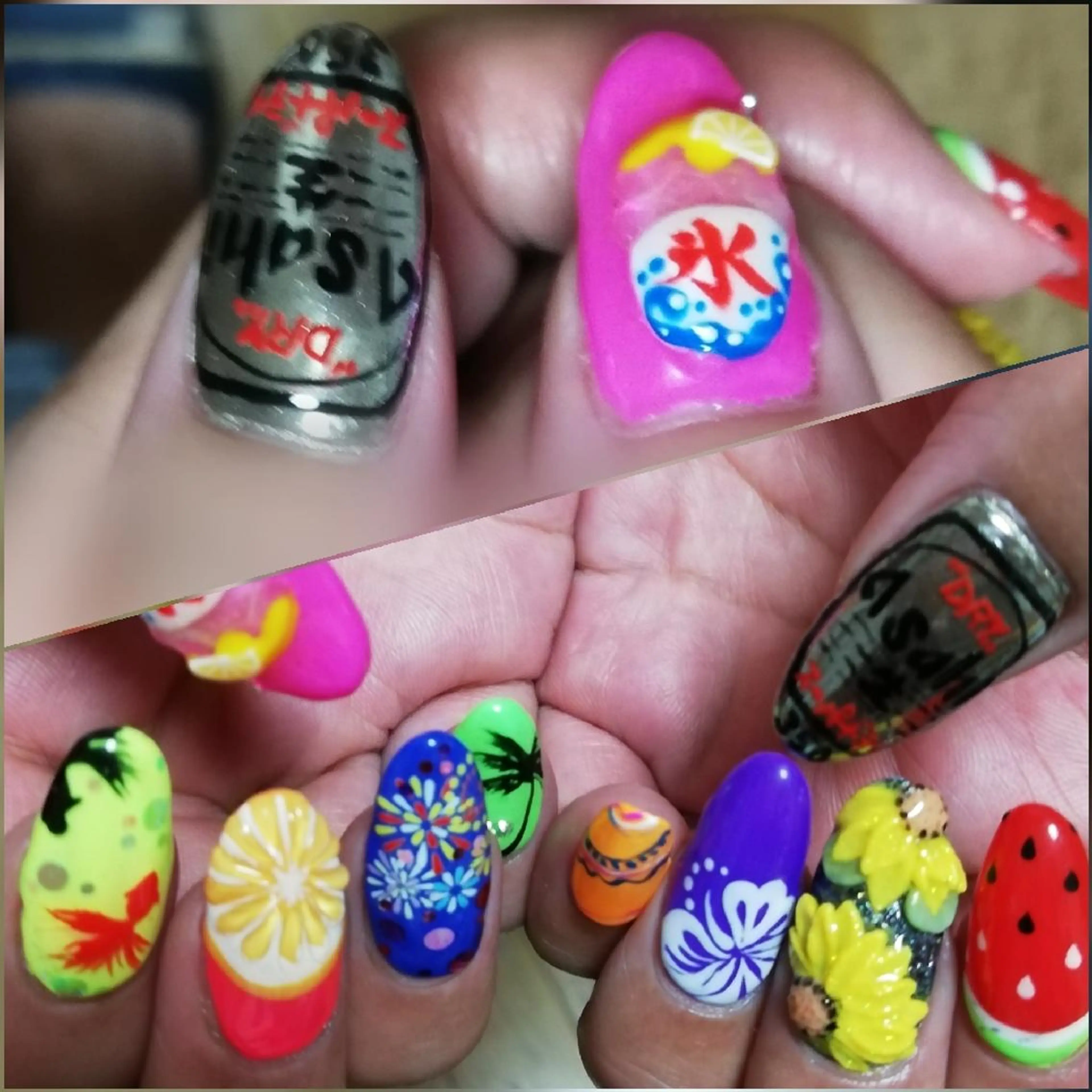 ネイル オレンジ ヨーヨーネイル ネイル junkoのネイルデザイン