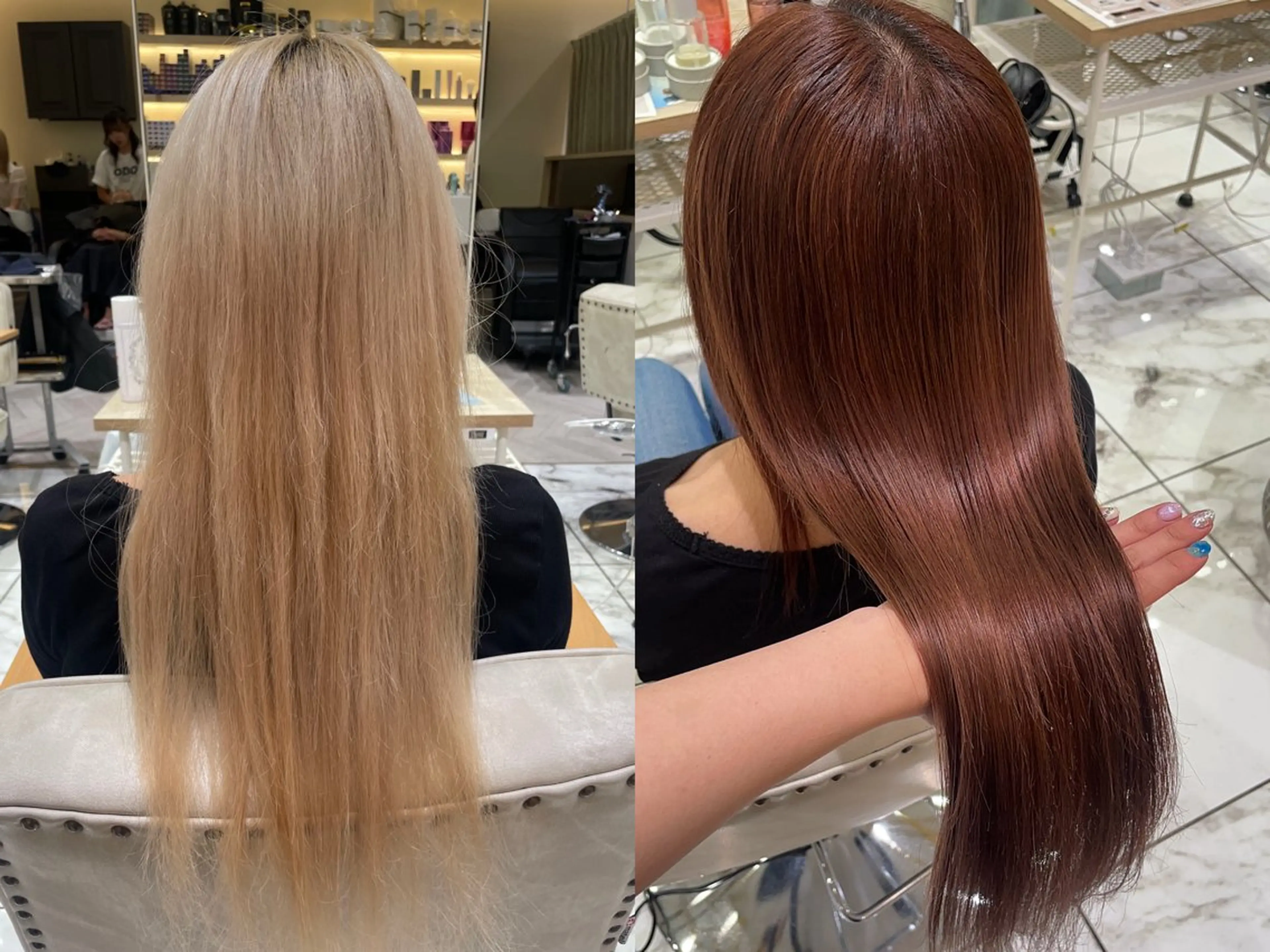 ロング カラー ブリーチ ケアブリーチ 透明感カラー ダブルカラー ハイライトカラー 透明感カラー/ 縮毛矯正/ユイ☆彡のヘアスタイル