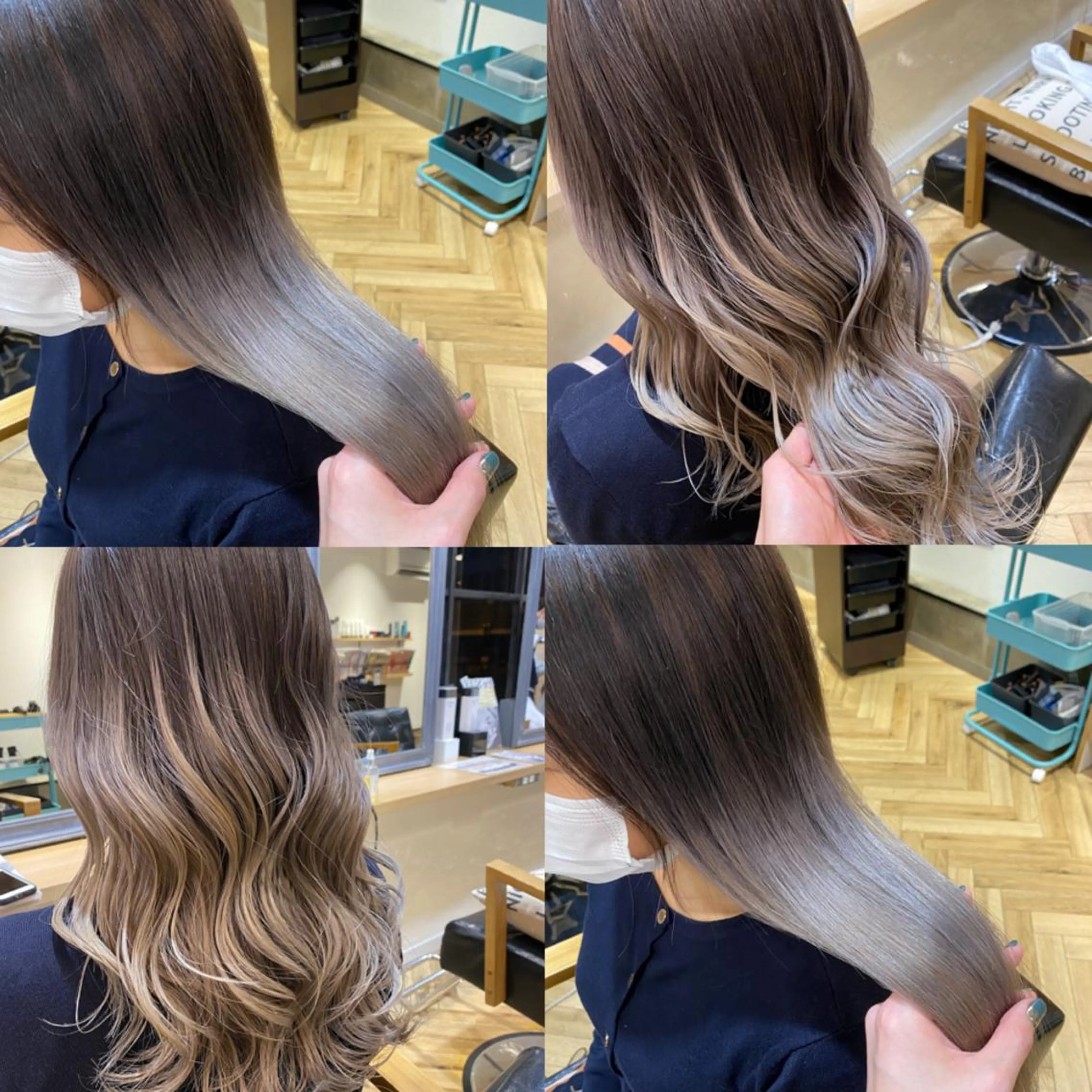 ロング カラー ブリーチ グラデーションカラー 艶カラー/韓国顔周り 🎀mamiのヘアスタイル