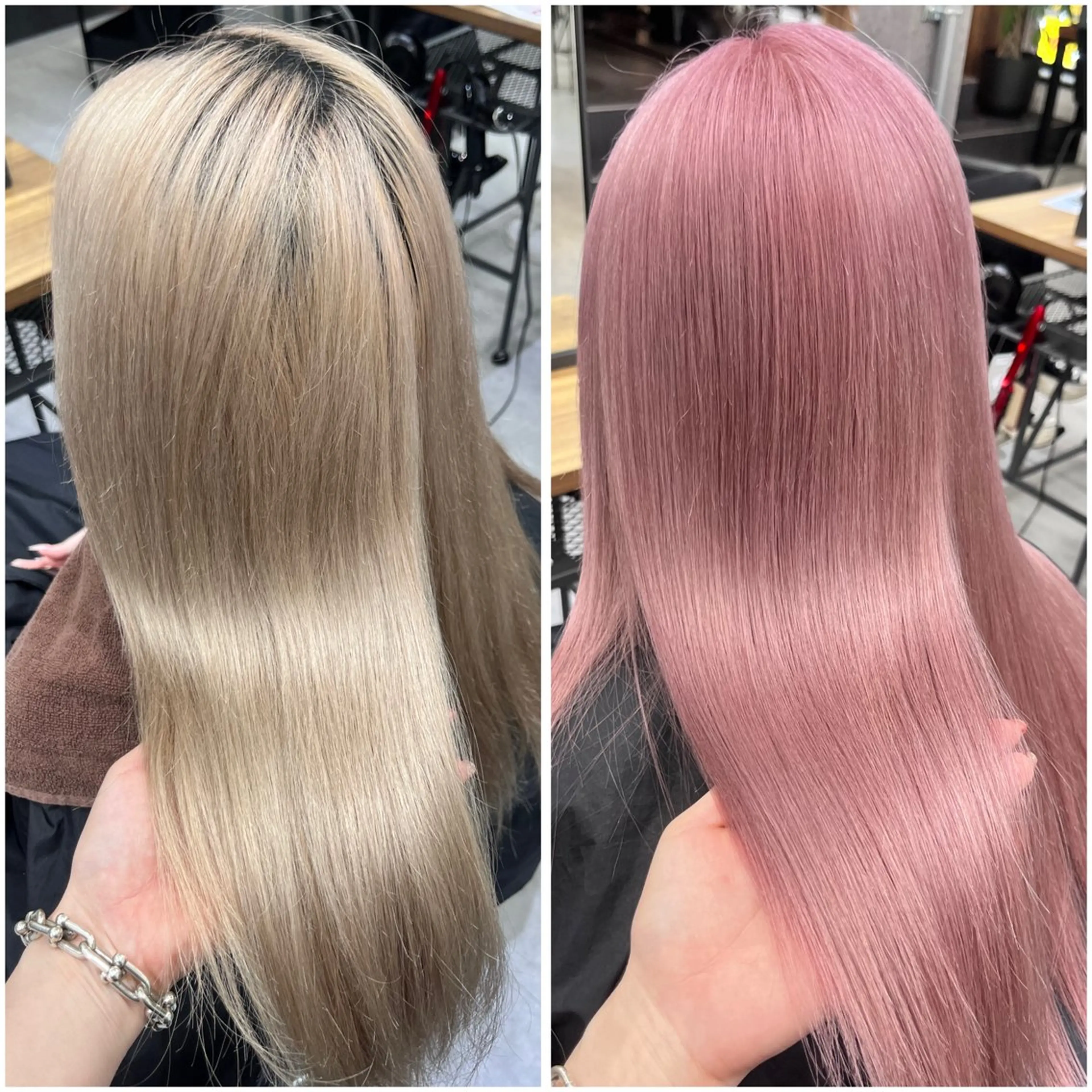 セミロング カラー ハイトーンカラー ピンクカラー 髪質改善 トリートメント ヘアカラー MAKO ❤️‍🔥NEXTのヘアスタイル