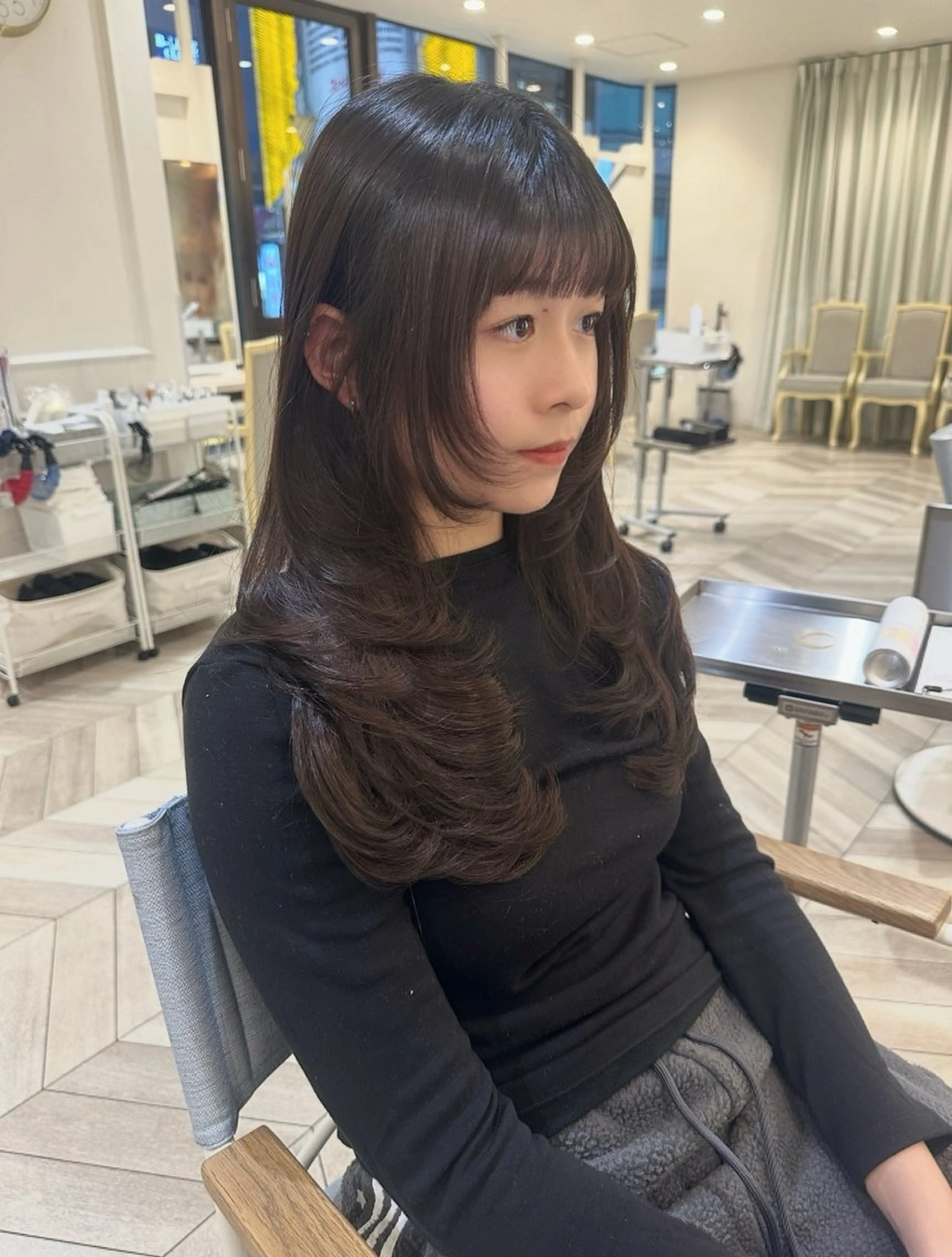 ロング ロングレイヤー レイヤーカット ロング カット トリートメント ベージュ/レイヤー カット🤍Rieのヘアスタイル