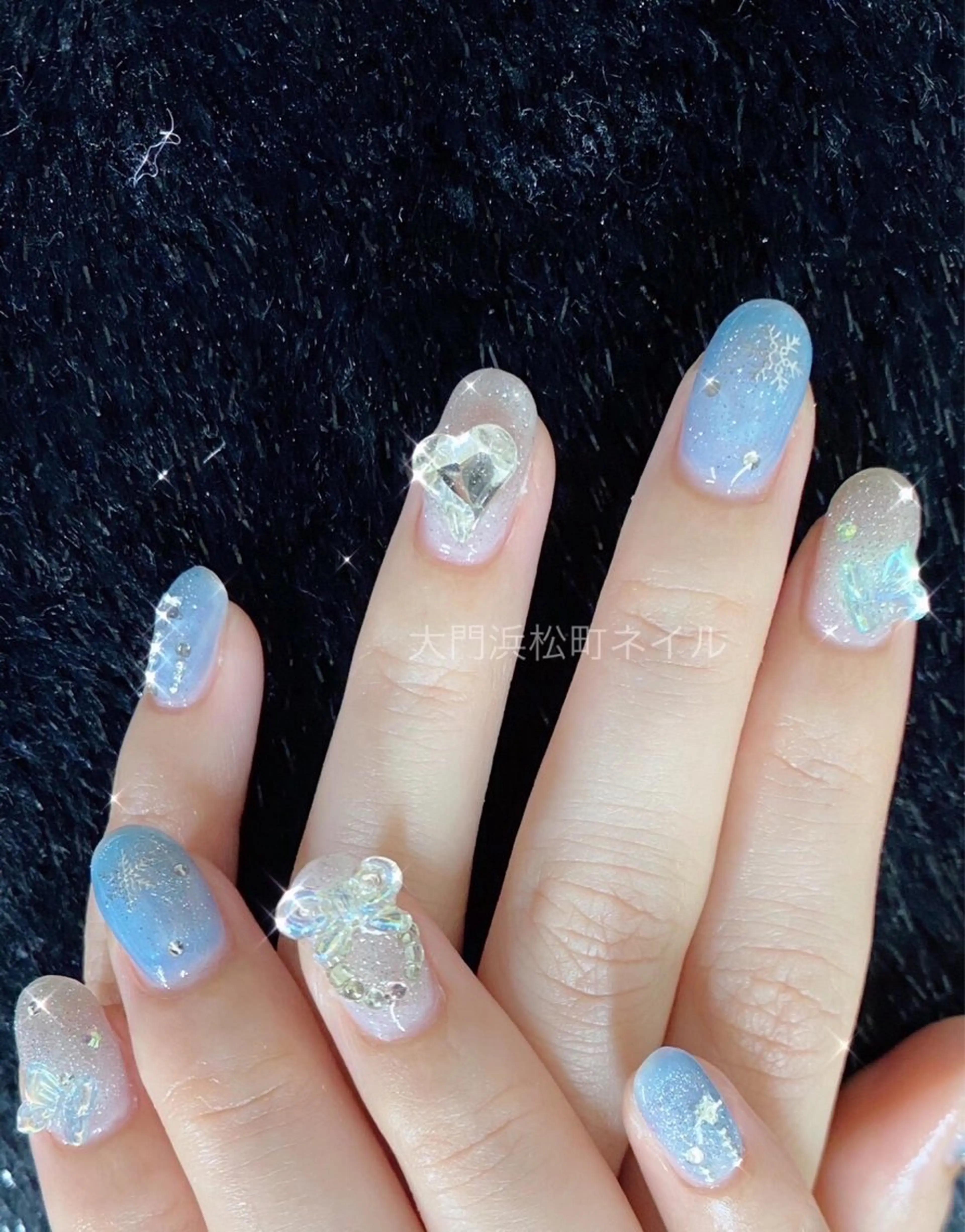 ネイル フレンチネイル ガラスフレンチ マグネットネイル ミラーネイル 持ち込み ハンドネイル ハンドケア 大門浜松町 ネイルのネイルデザイン