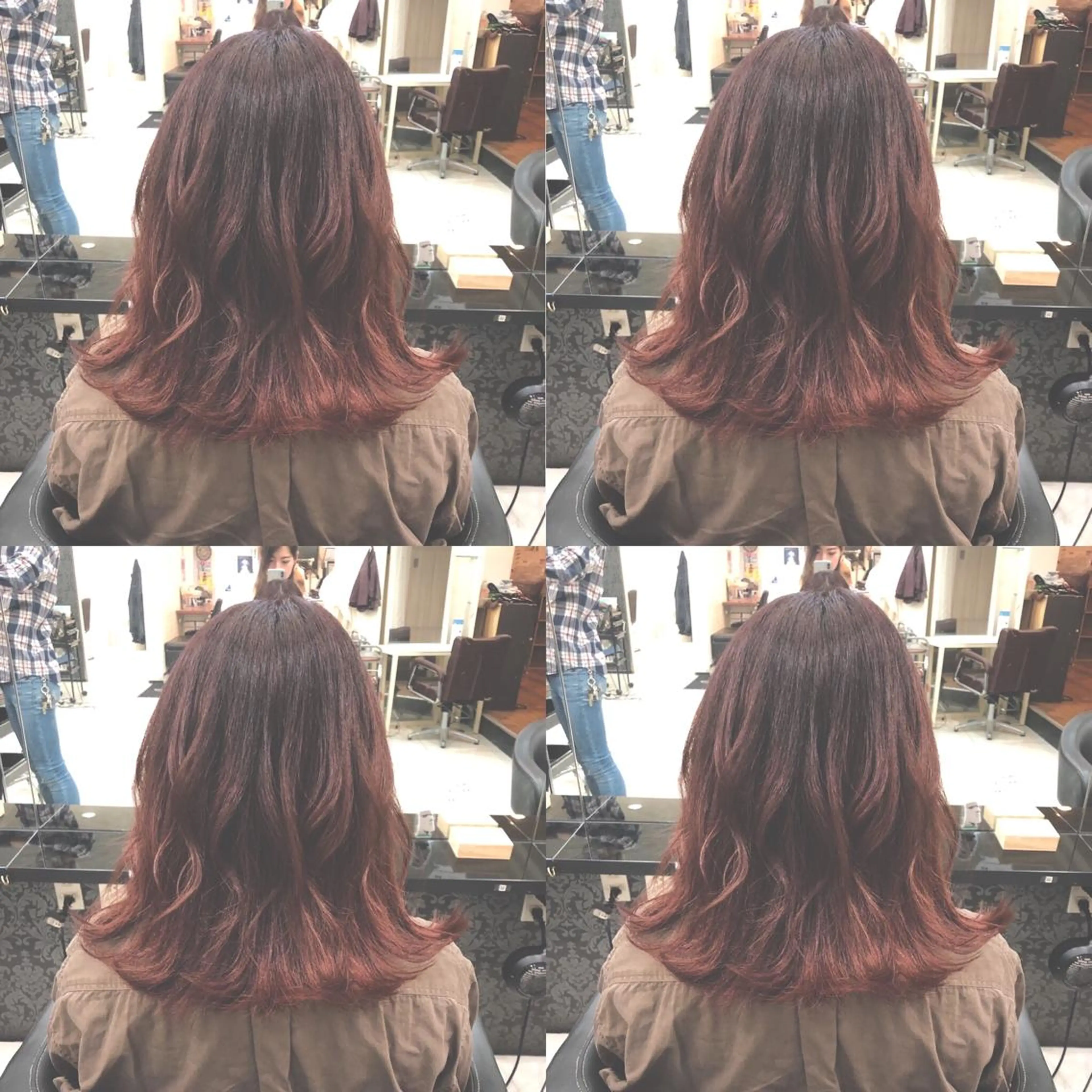 ミディアム カラー グラデーションカラー レッドカラー 🌷MAYU 🌷のヘアスタイル