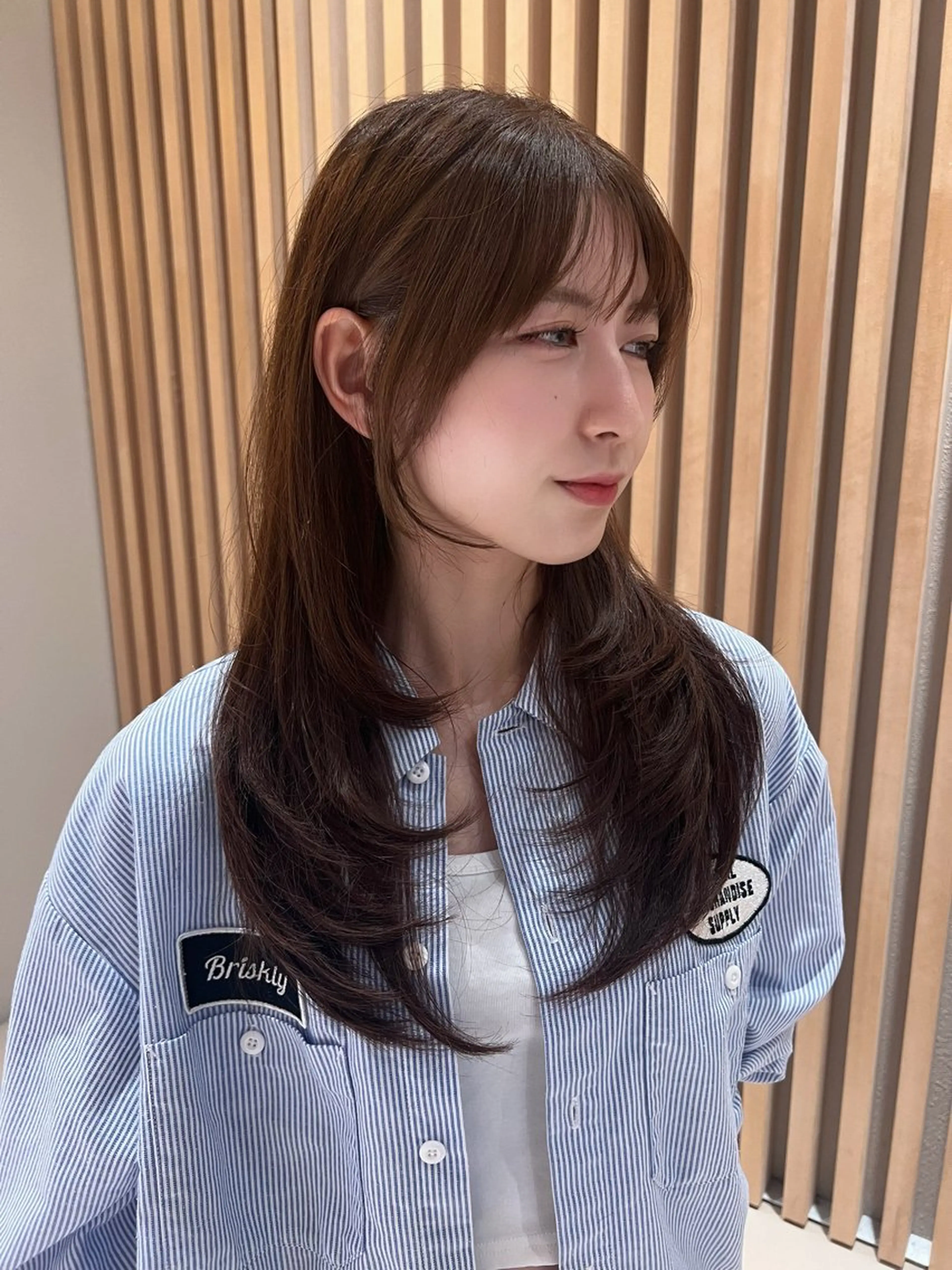 セミロング カラー カット ヘアカラー トリートメント レイヤー/韓国 ハイトーン興津史弥のヘアスタイル