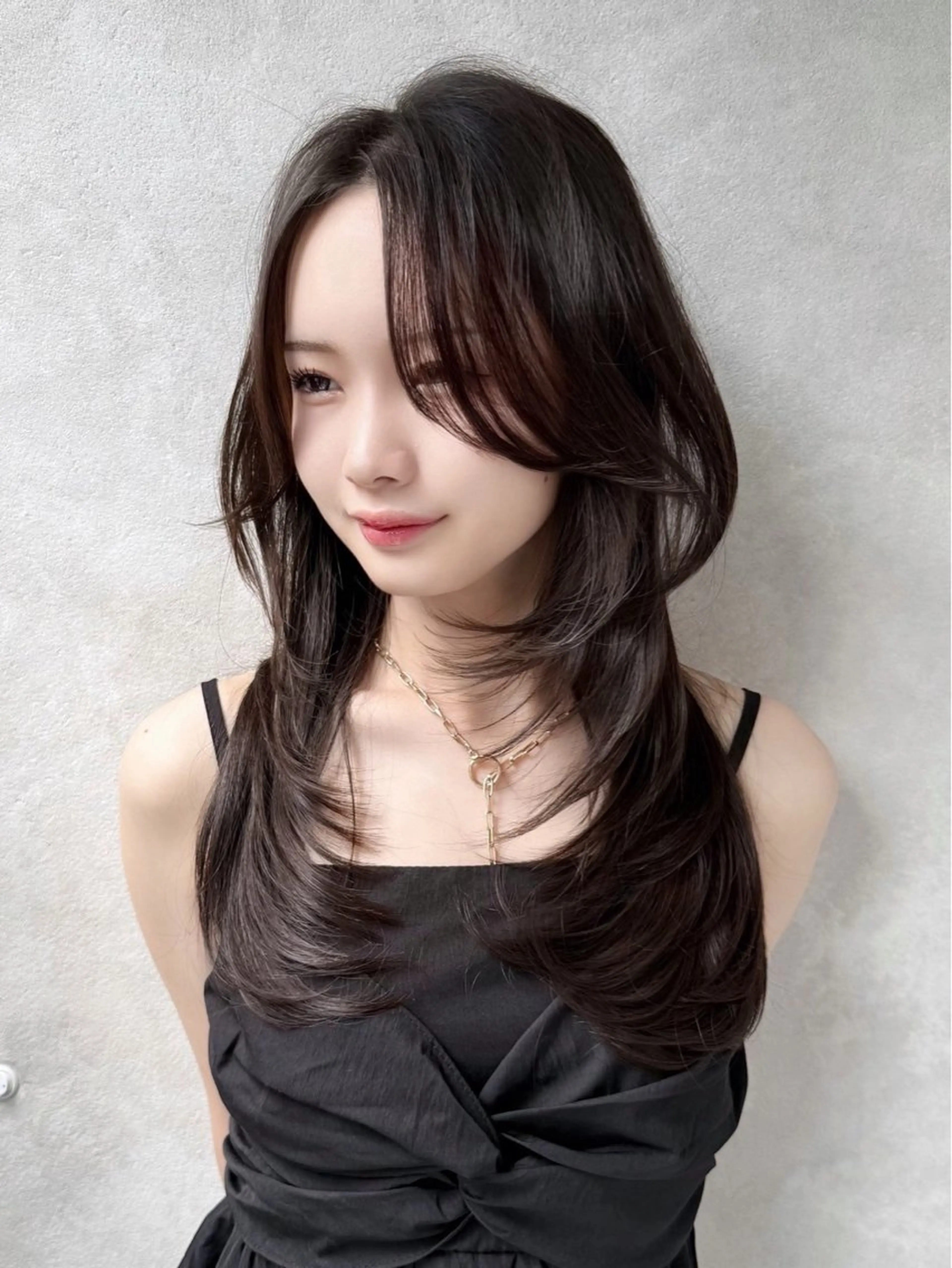 ロング 韓国風ヘア レイヤーカット 似合わせカット 森貝 洋亮のヘアスタイル