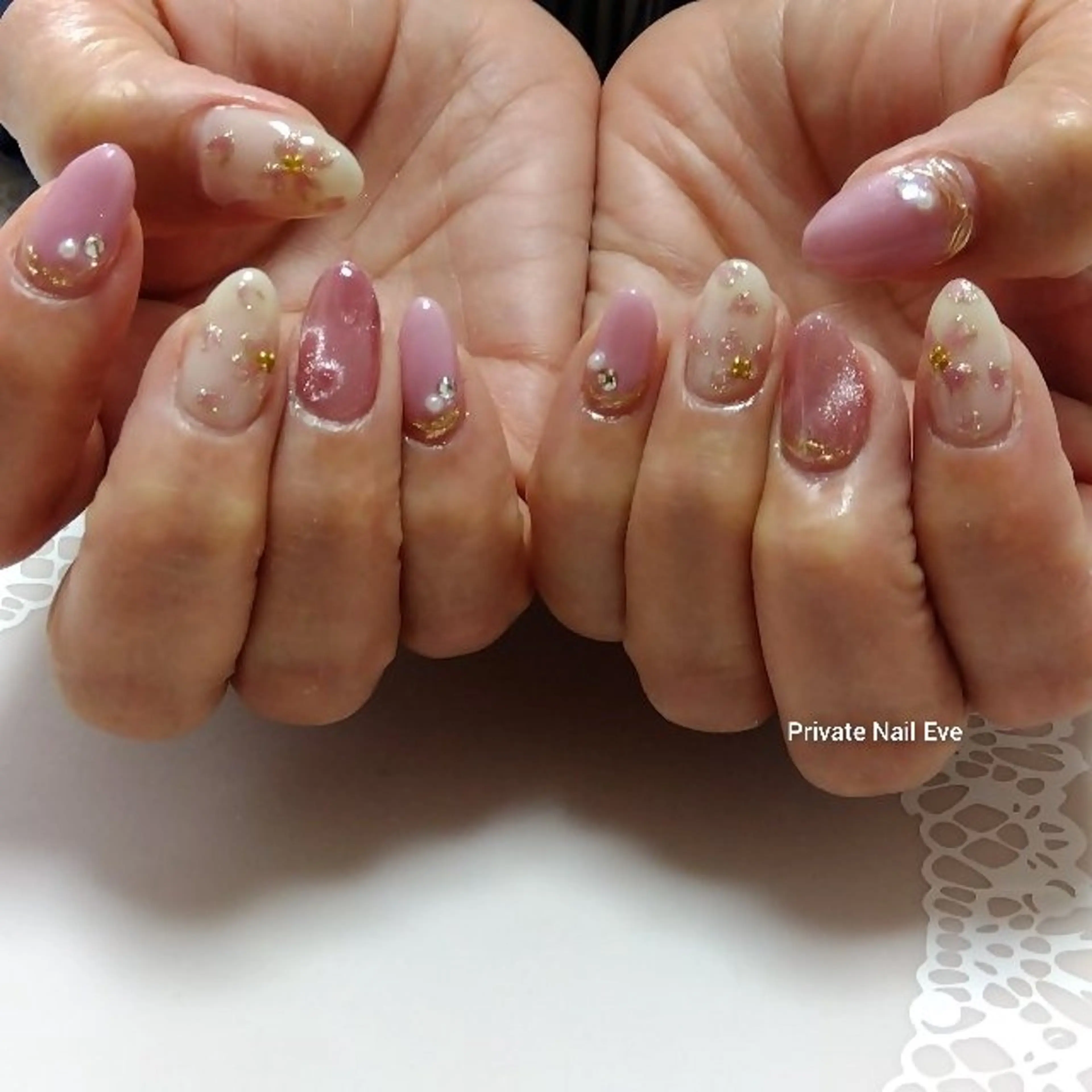 ネイル 桜ネイル マグネットネイル 持ち込み 春ネイル ハンドネイル ネイル junkoのネイルデザイン