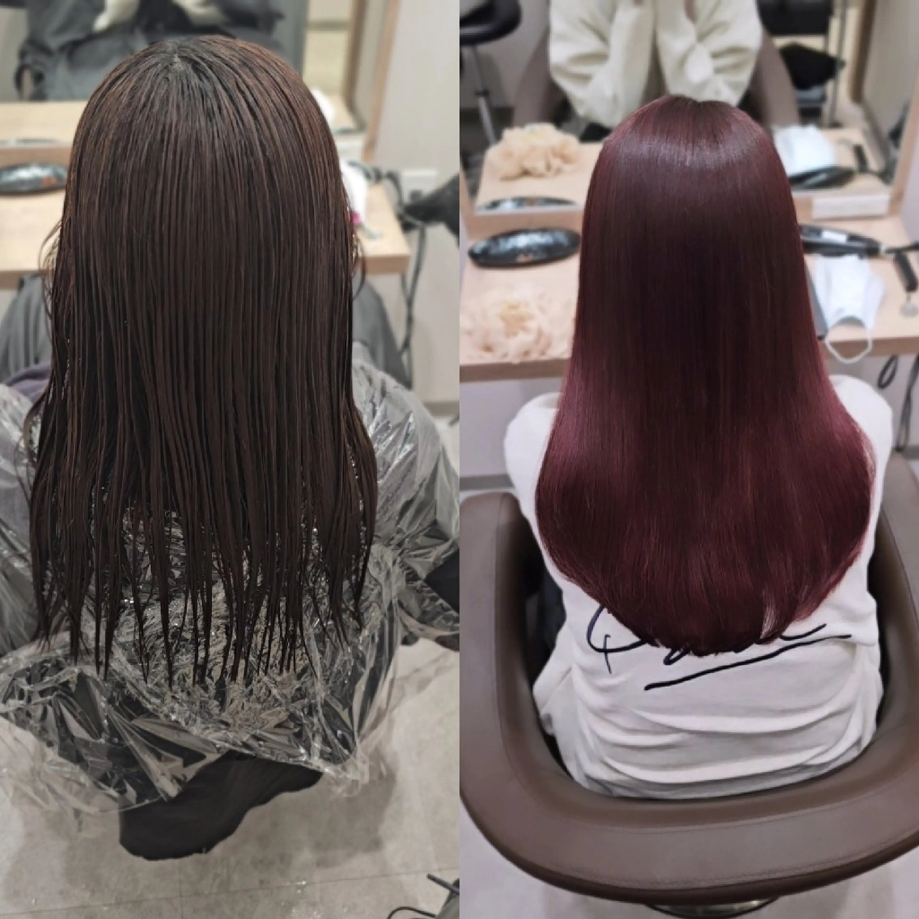 セミロング カラー ピンクカラー カット ヘアカラー トリートメント サロウィン　神戸三宮店所属・三宮No.1ブリーチ 無しカラー/杉山太貴のヘアスタイル