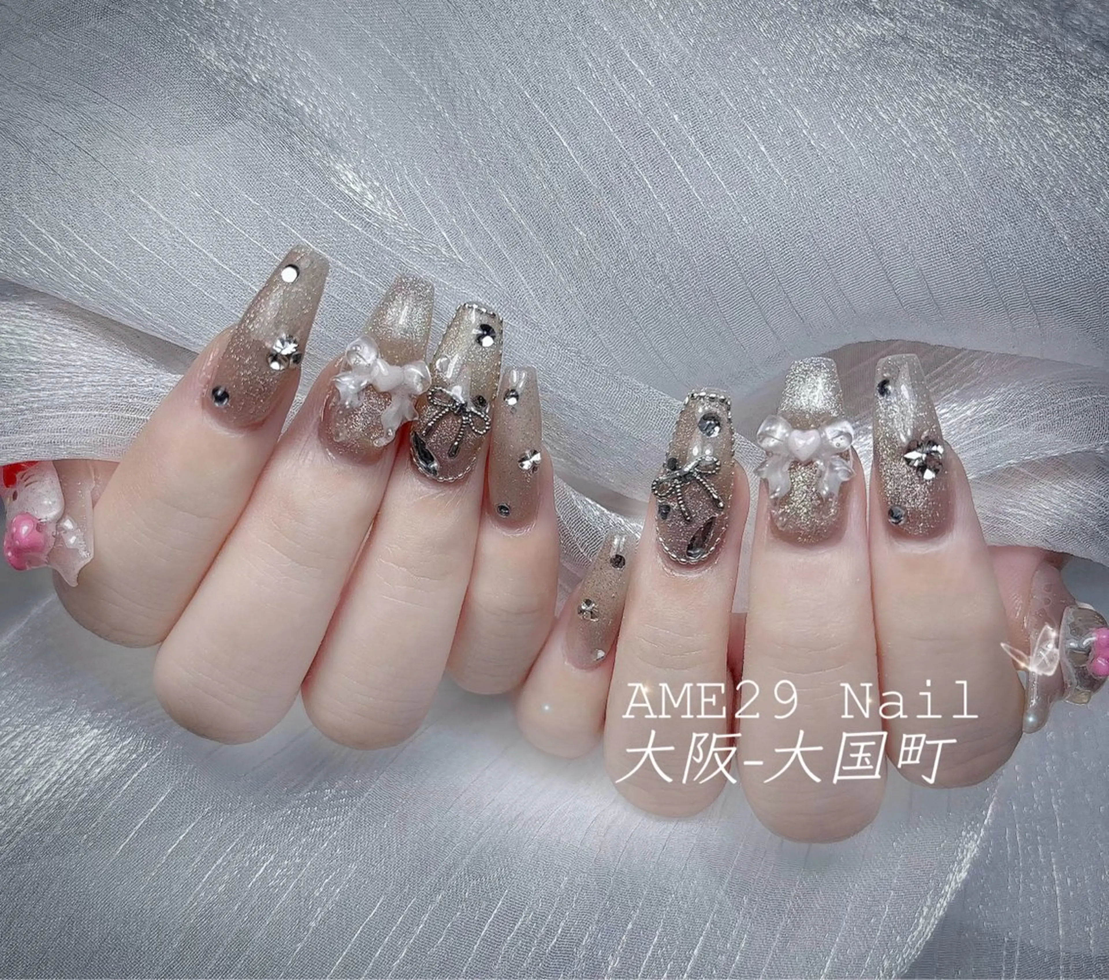 ロング カラー ハンドネイル Ame29NailOsaka所属・AME29 Nail ネイルサロンのネイルデザイン