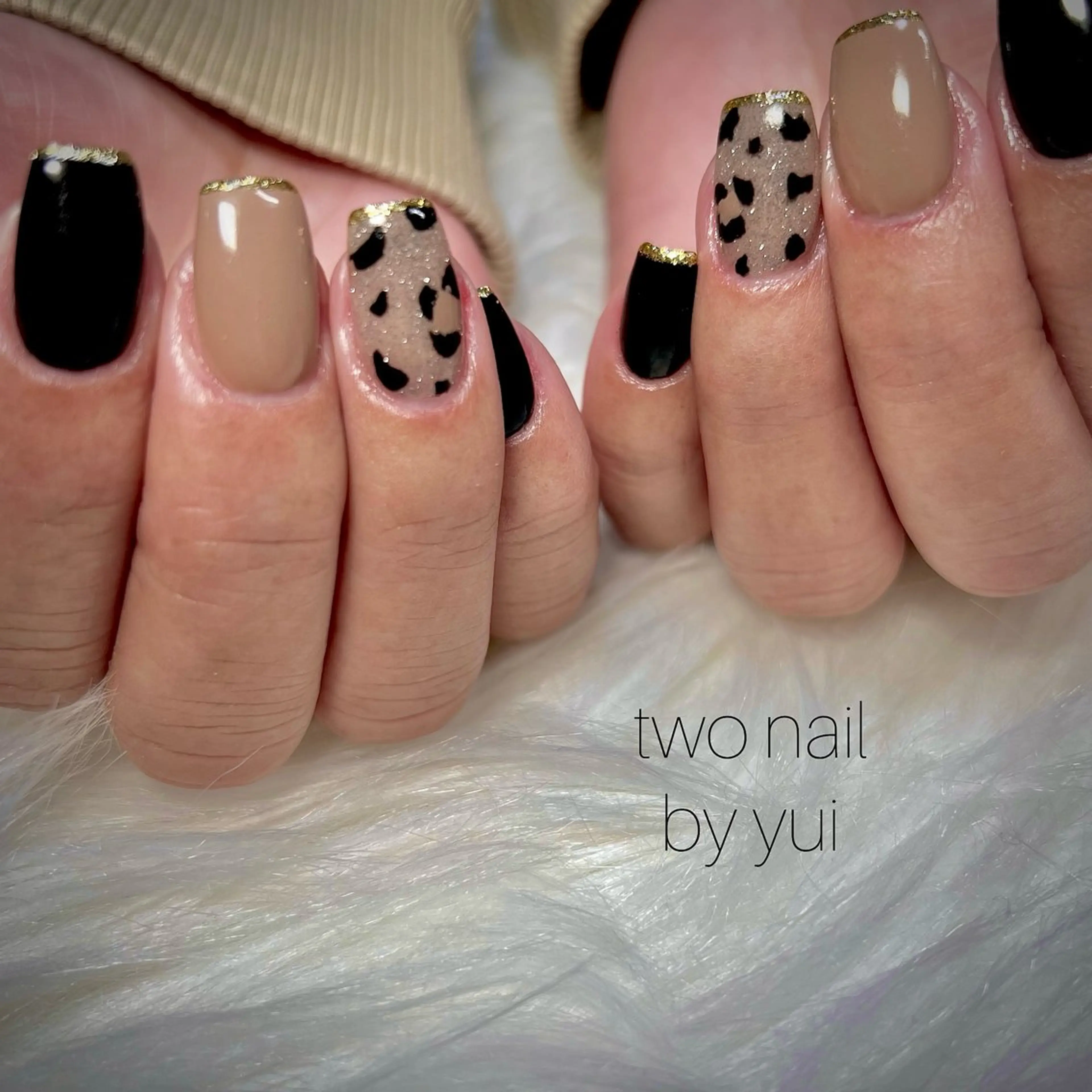 ネイル アートネイル ネイルチップ ホワイト ハンドネイル two nailのネイルデザイン