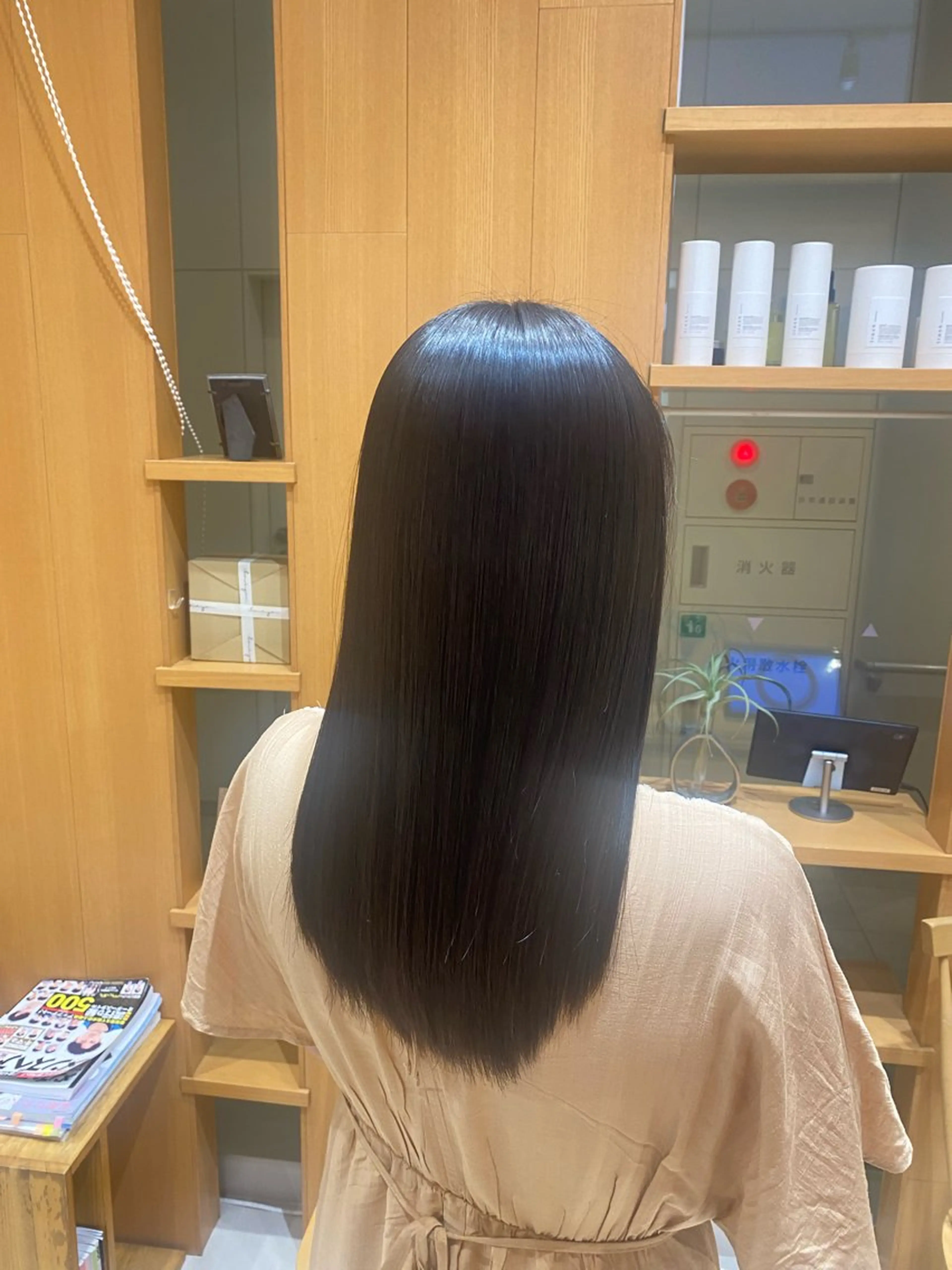 セミロング パーマ 縮毛矯正 apish 国分寺 / 鈴木 花穏のヘアスタイル