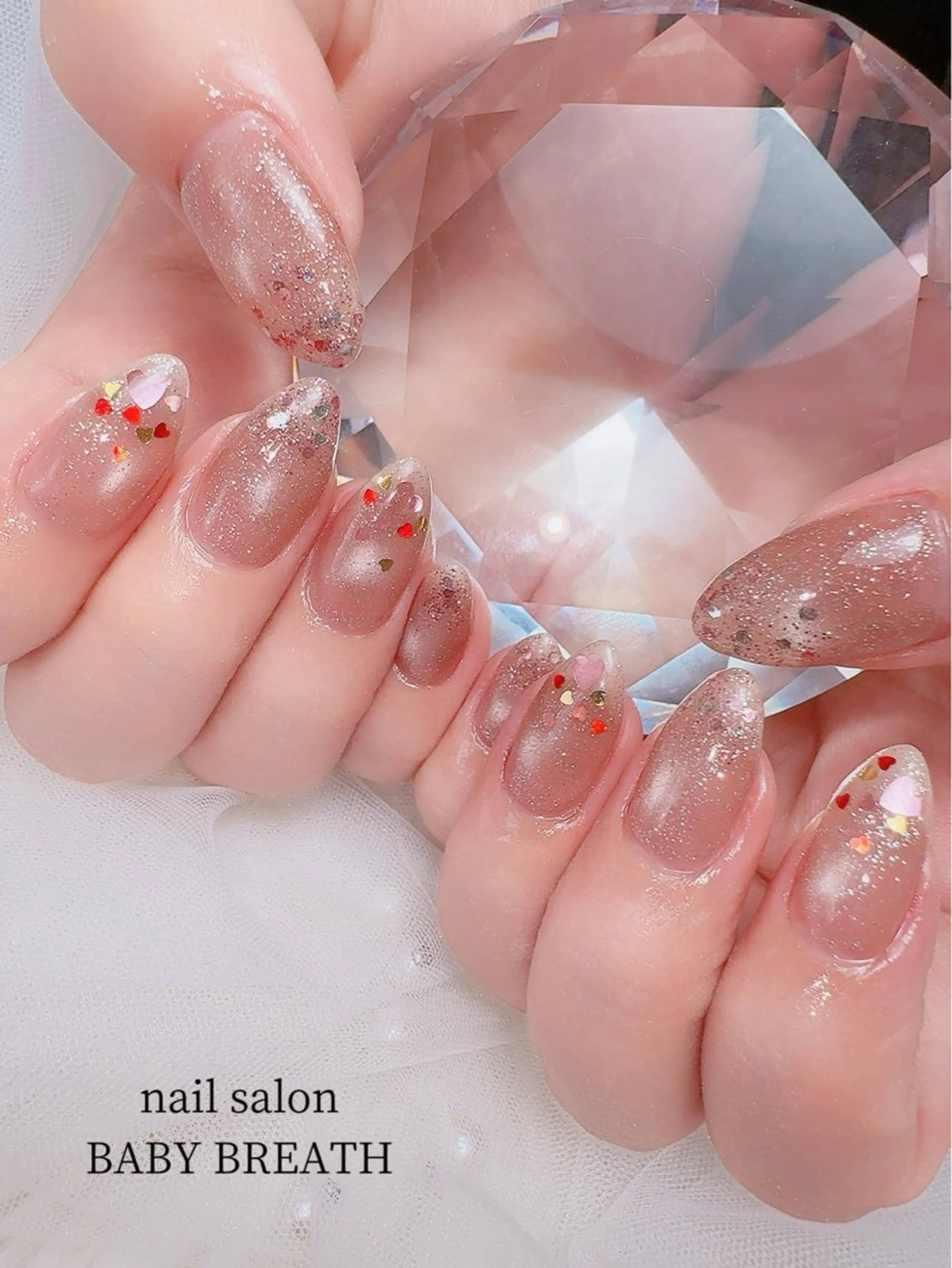 ネイル アートネイル フラッシュネイル フットネイル グラデーション ラメ(グリッター) ハンドネイル BABY  BREATH所属・y natsumiのネイルデザイン