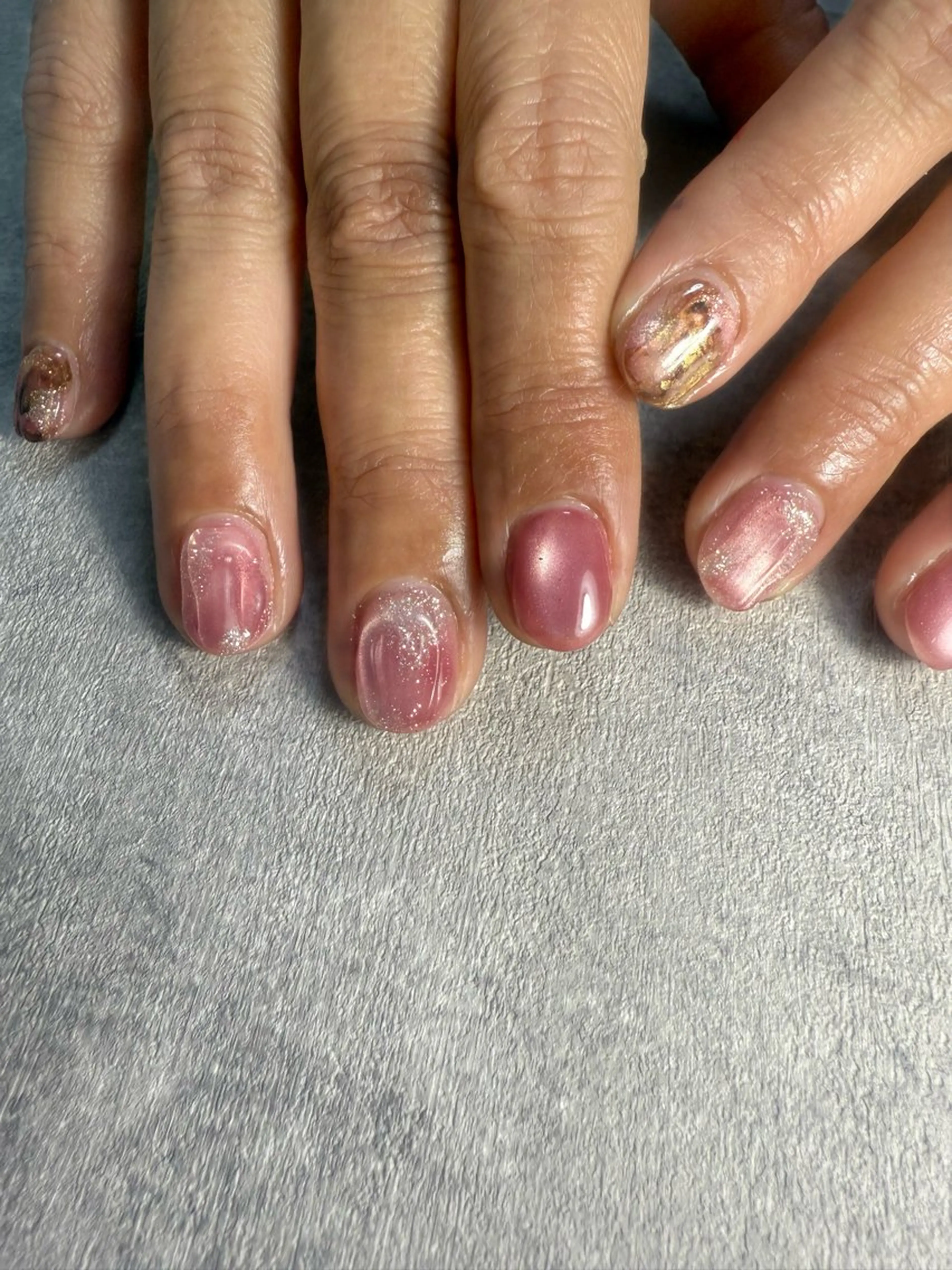 ネイル キラキラネイル ピンク 北小岩ネイリスト吉田 由圭のネイルデザイン