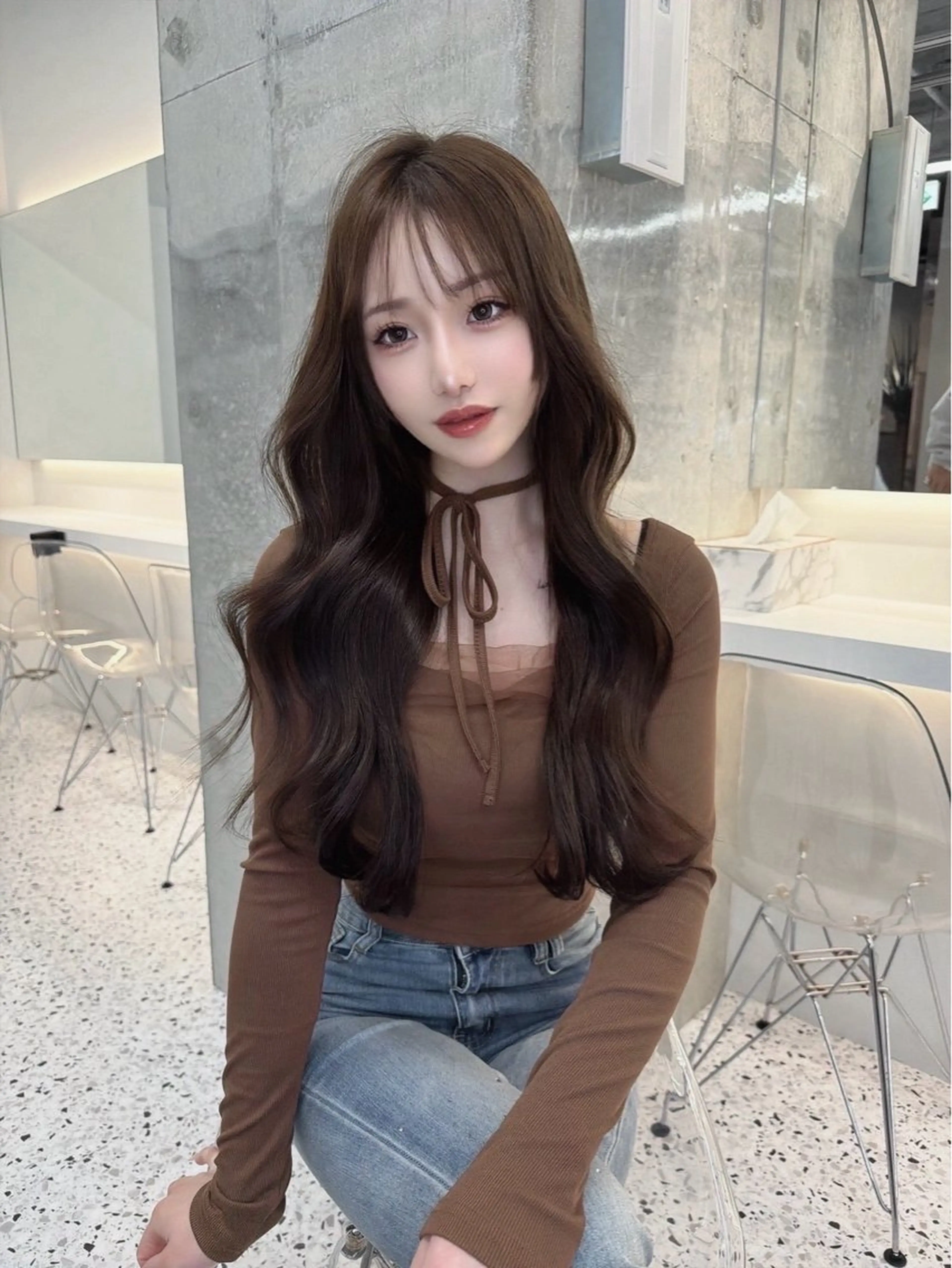 ロング カラー ヘアカラー 髪質改善×韓国ヘアサロン　Role 博多【ロール】所属・🤍韓国ワンホンヘア ayaha🤍のヘアスタイル