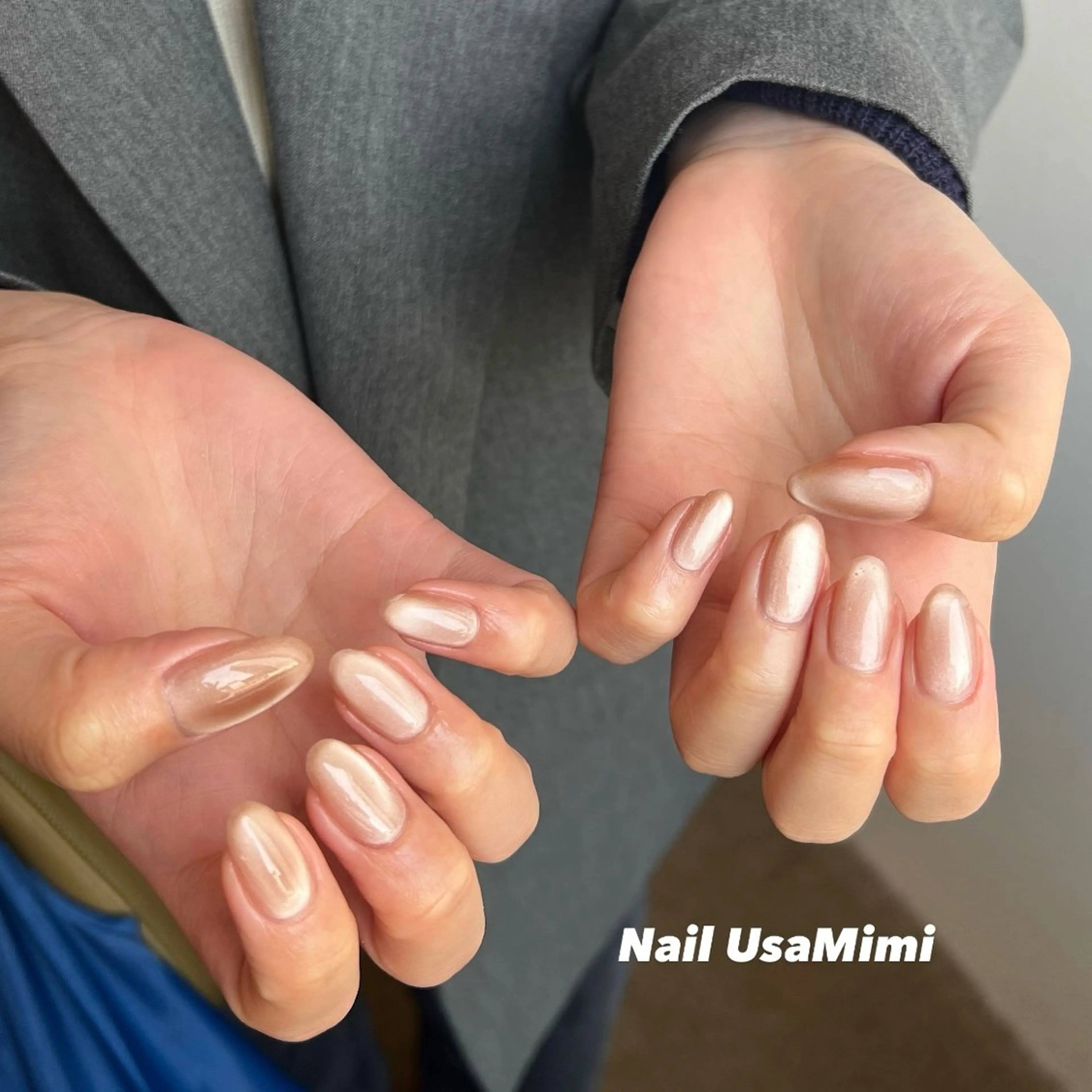 ネイル アートネイル ジェルネイル グラデーション 韓国ネイル ワンカラーネイル ハンドネイル 本町NailUsa Mimi RIKOのネイルデザイン