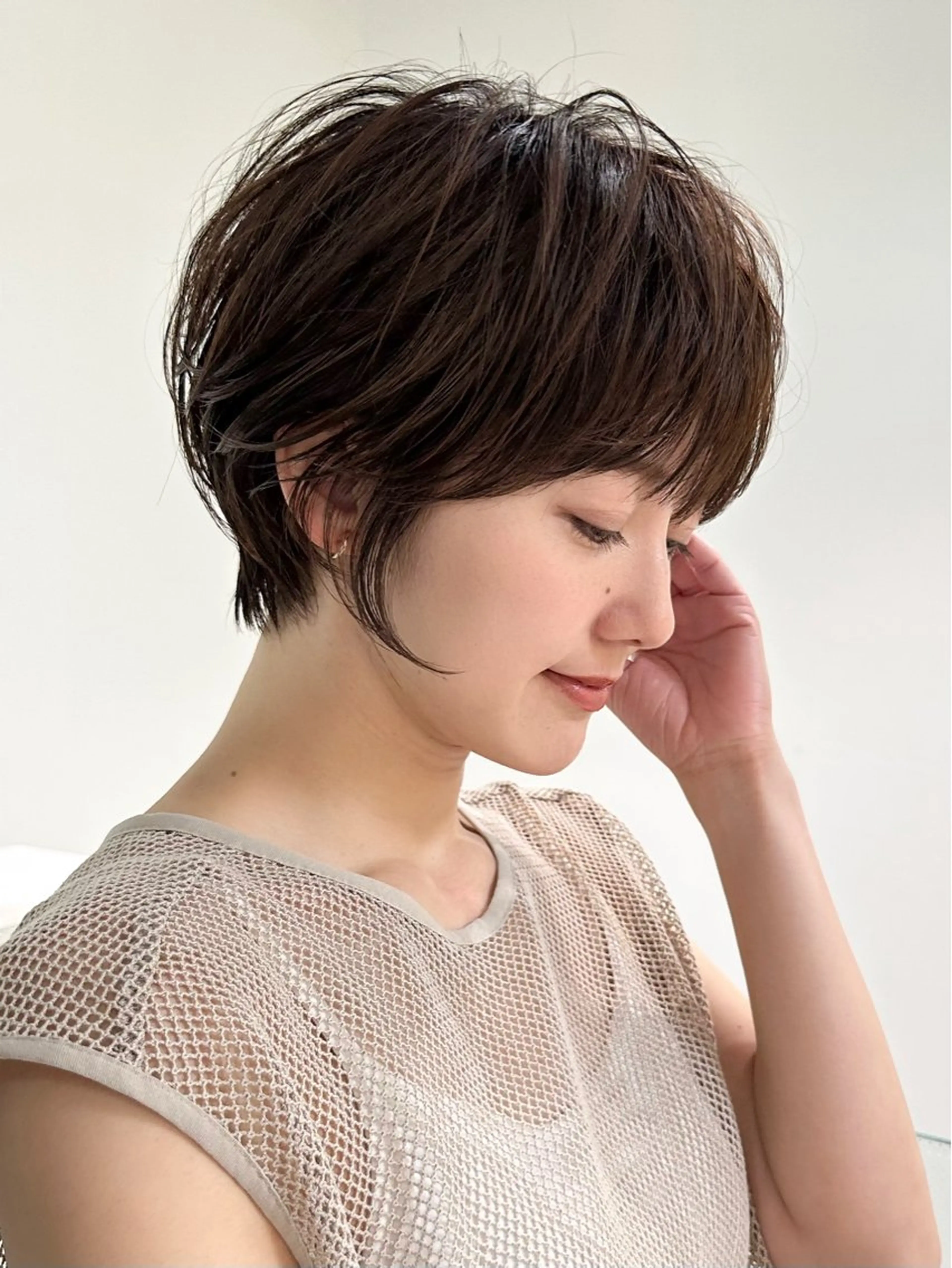 ショート ボブ 顔周りカット 髪質改善 ショートヘア 縮毛矯正 カット ヘアカラー トリートメント ヘッドスパ taiga ショート /レイヤー/矯正🌈のヘアスタイル