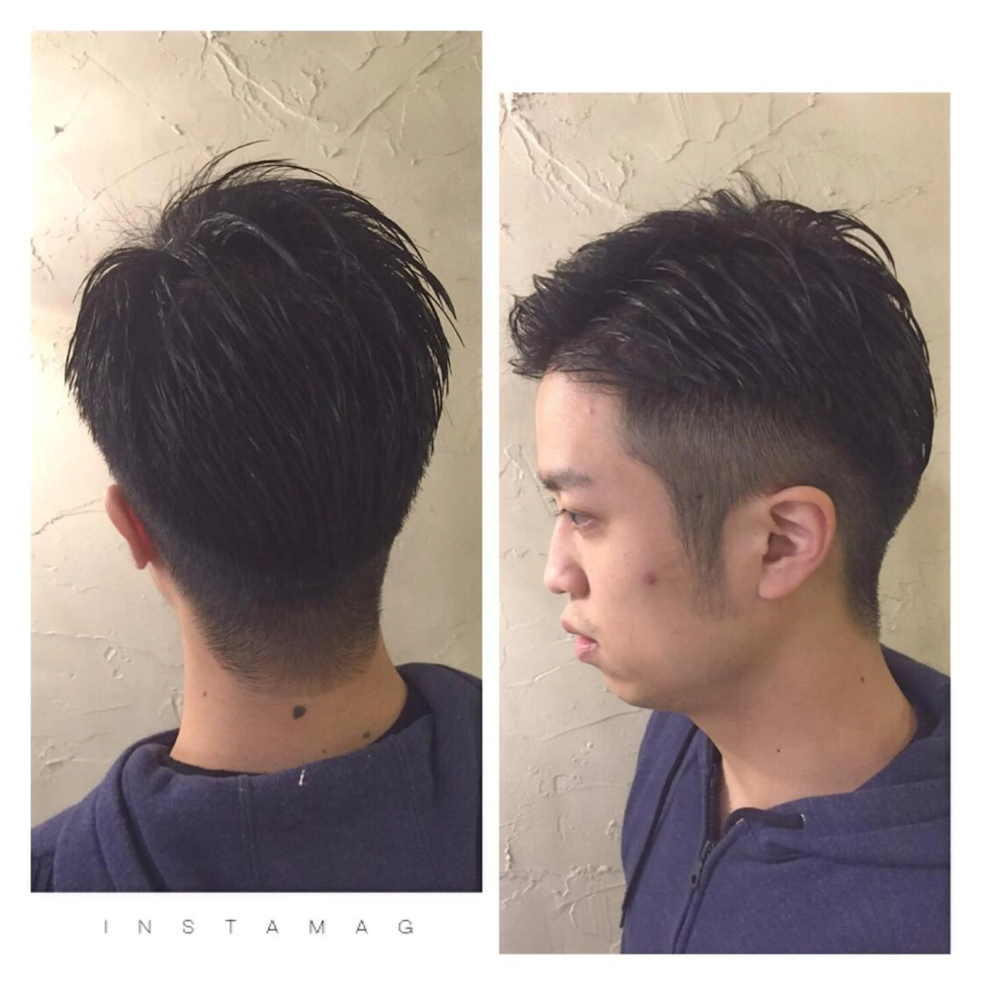 ショート メンズ 七三 ツーブロック 刈り上げ LoRE hair 四条河原町　西尾友里のヘアスタイル