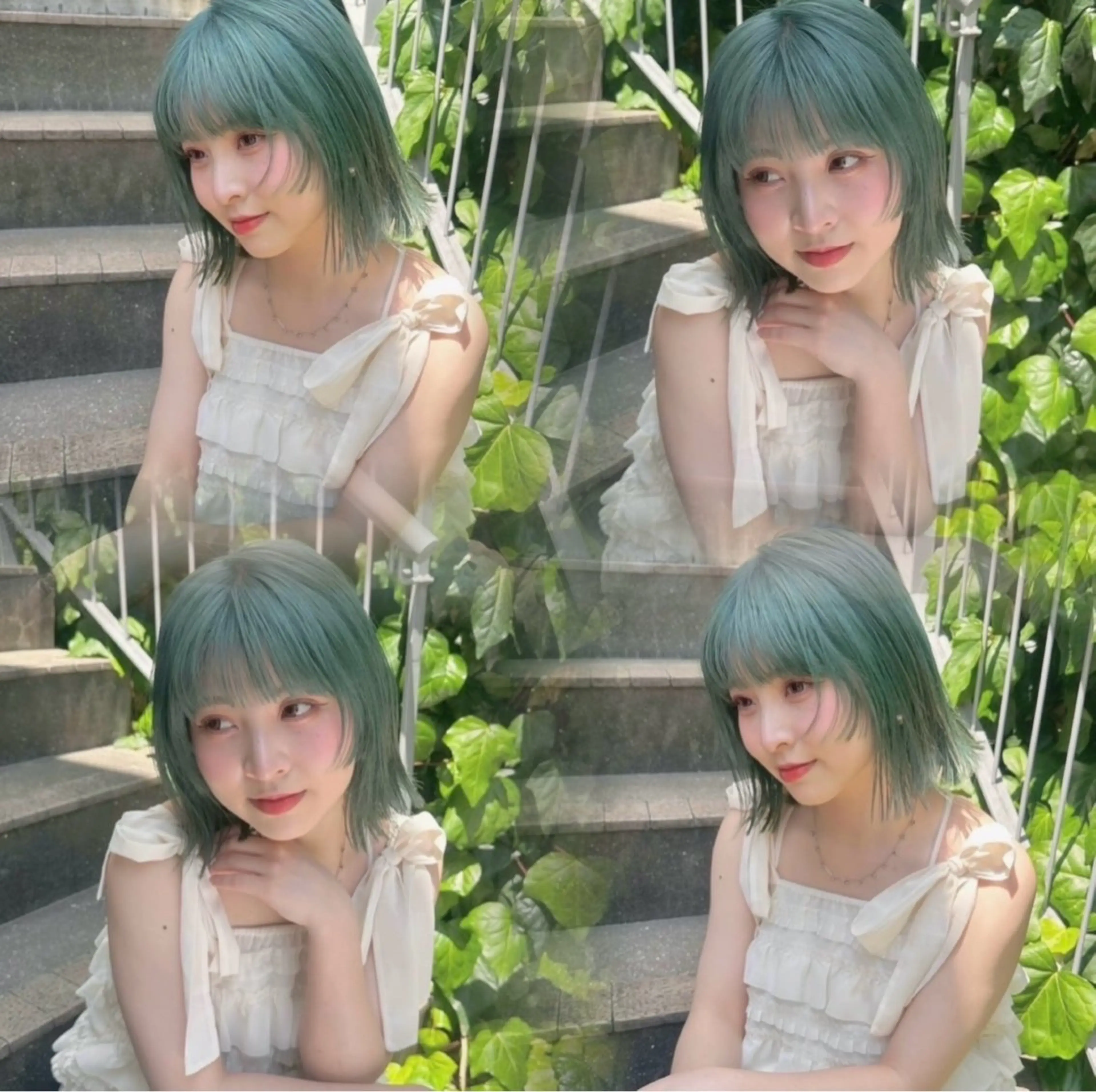 ミディアム ヘアアレンジ ヘアカラー aoi /透明感カラーのヘアスタイル