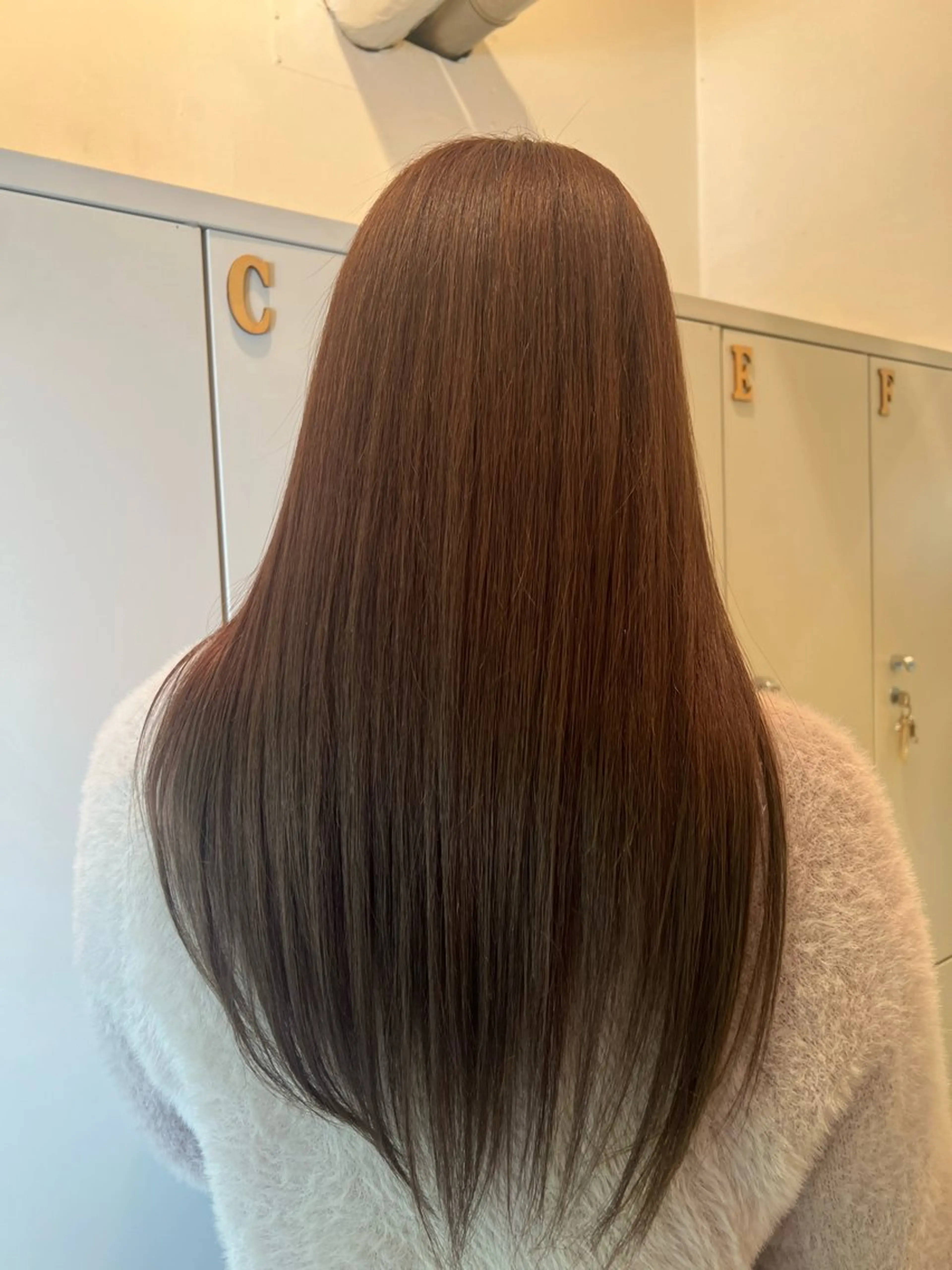 ロング チョコレートブラウン ハイトーンカラー/エ クステ/デザインのヘアスタイル