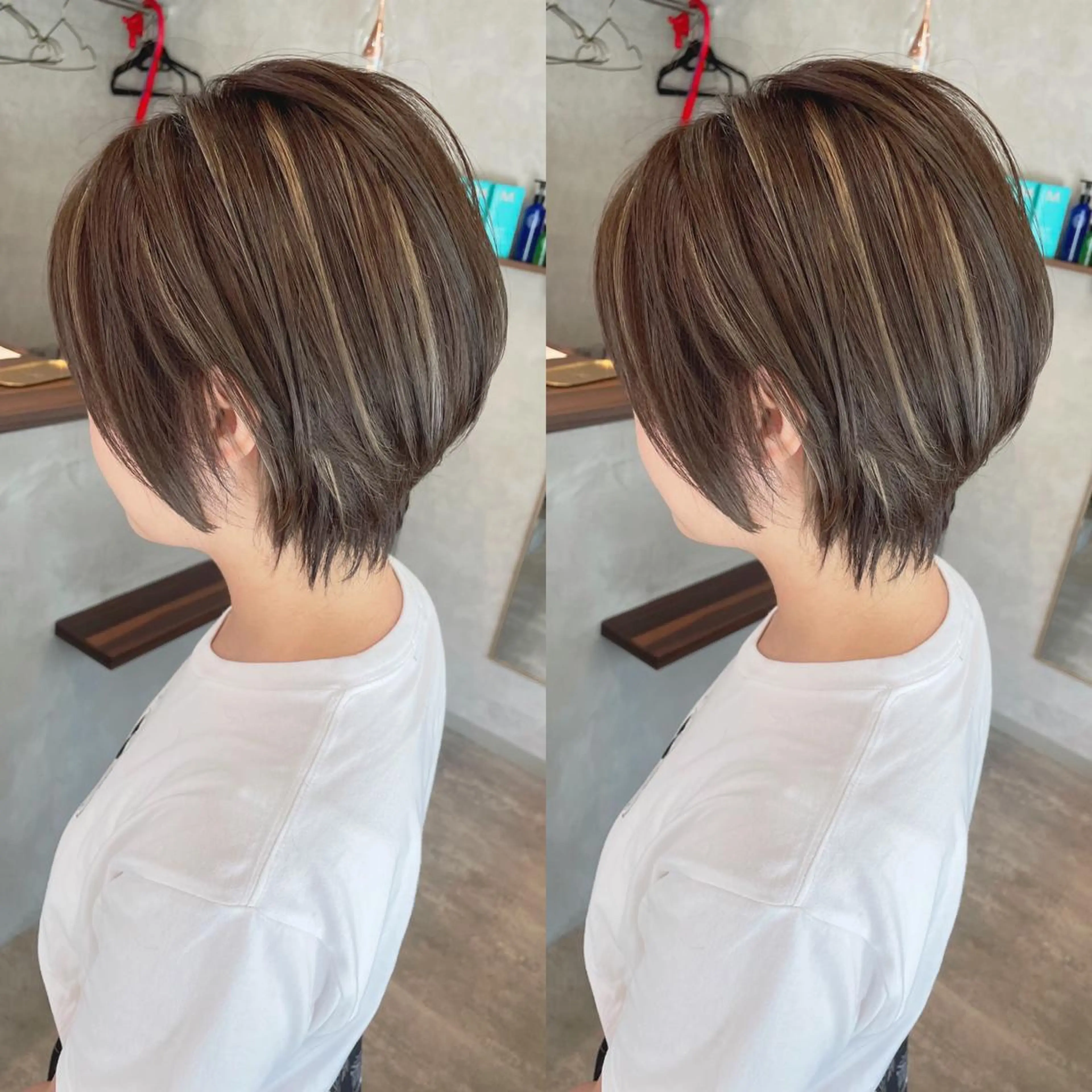 ショート カラー ショートボブ ハイライトカラー ボブ ハイライト ショートヘア ヘアカラー トリートメント RIENSリエンス ✂️木村康二✂️のヘアスタイル
