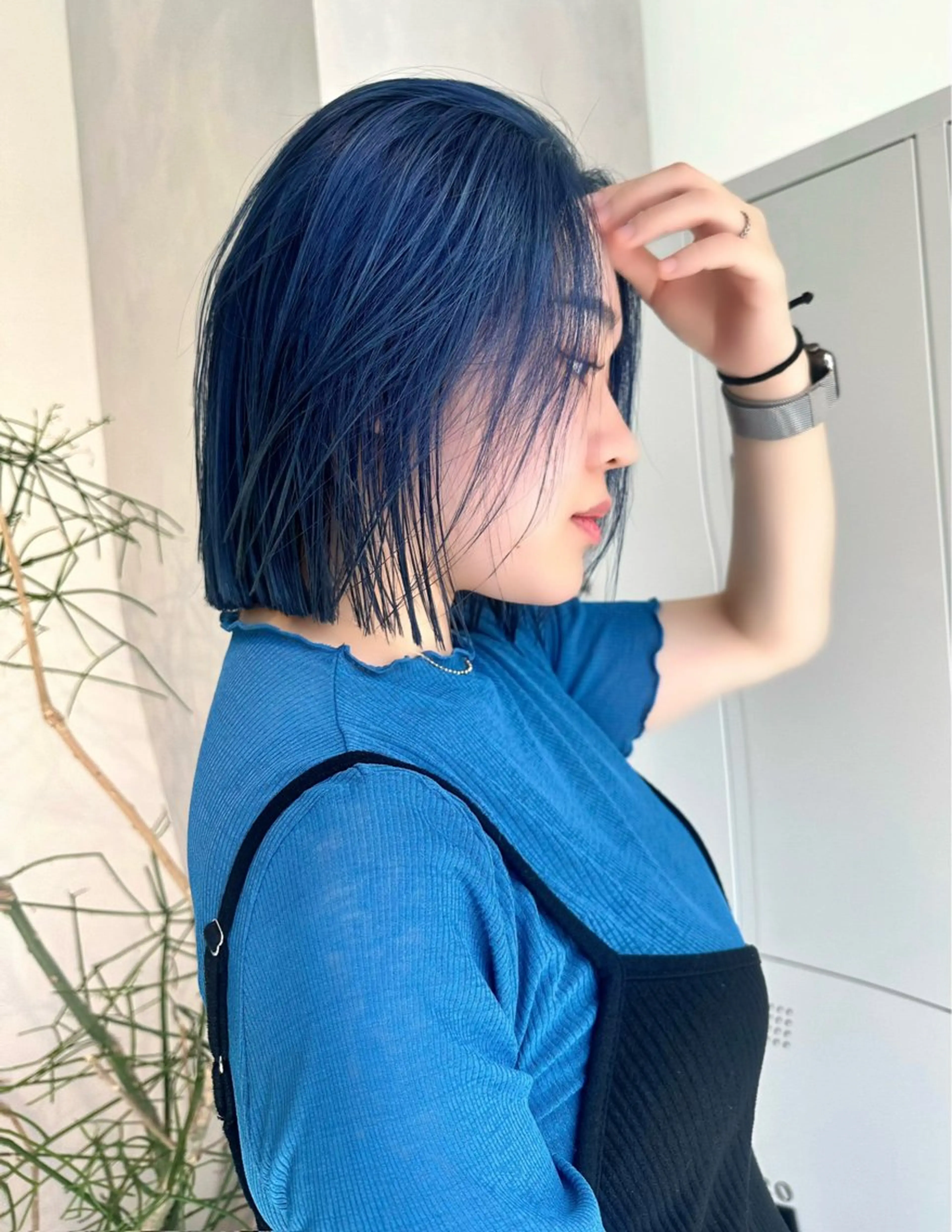 ショート カラー ショートボブ ブリーチ ブルーカラー ブルーグレー ケアブリーチ ハイトーン/ショート /akane🐰♥️のヘアスタイル