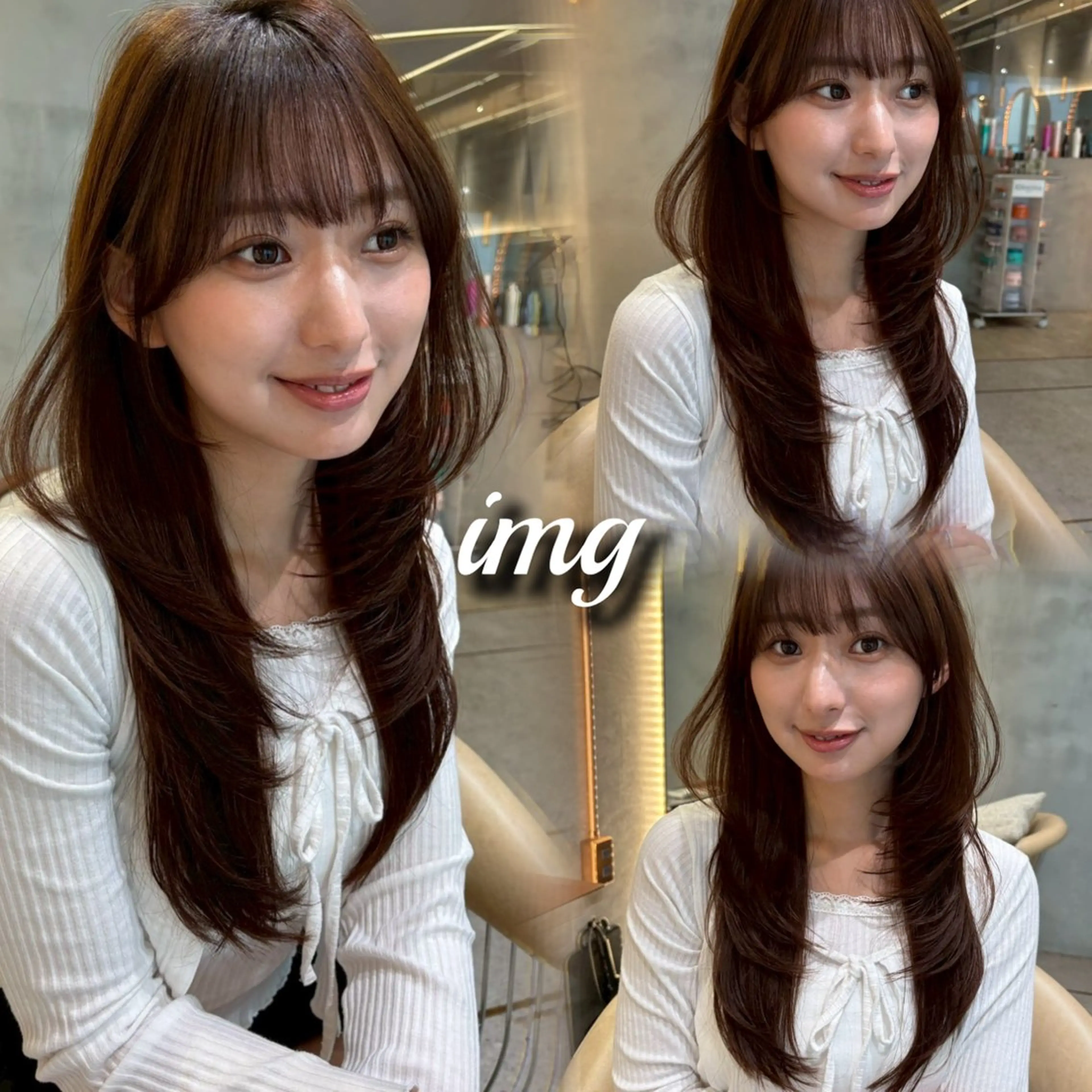 ロング Reve by lond所属・笑　璃  🎀／韓国 ／レイヤー／縮毛矯正のヘアスタイル