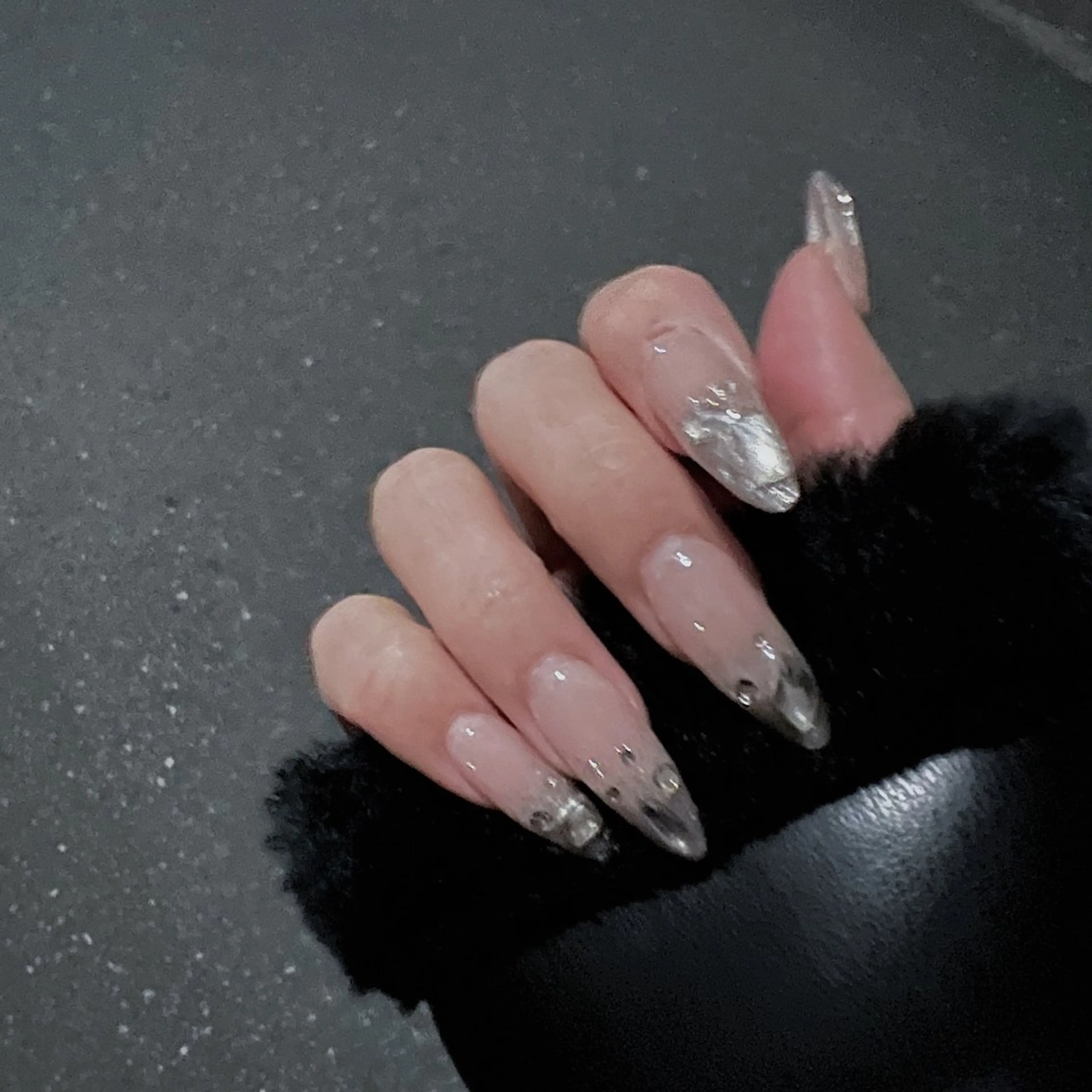 ネイル アートネイル オーロラネイル フットネイル 韓国ネイル ロングネイル Yudia Minoriのネイルデザイン