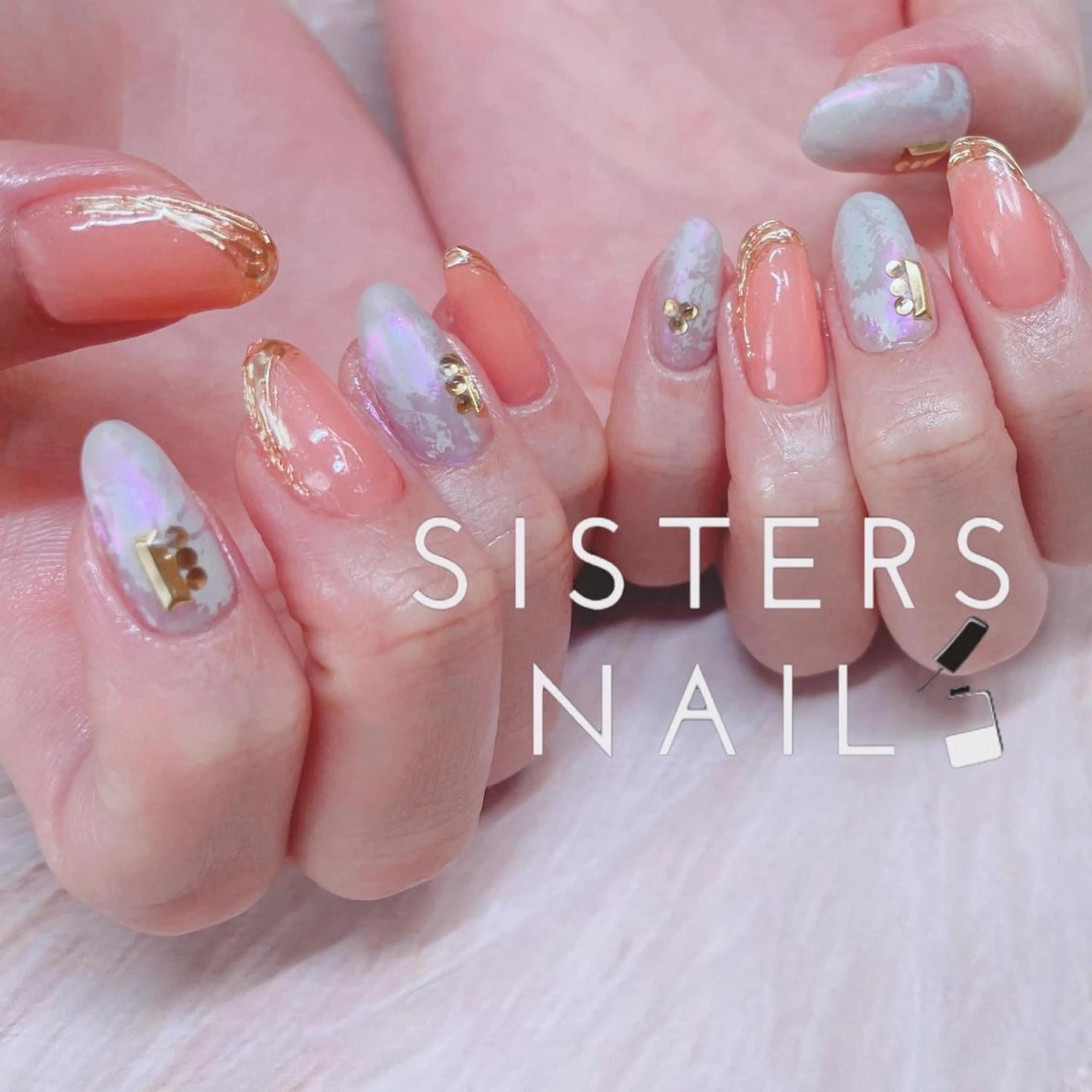 ネイル アートネイル オーロラネイル ミラーネイル ニュアンスネイル ピンク sisters nail.fのネイルデザイン