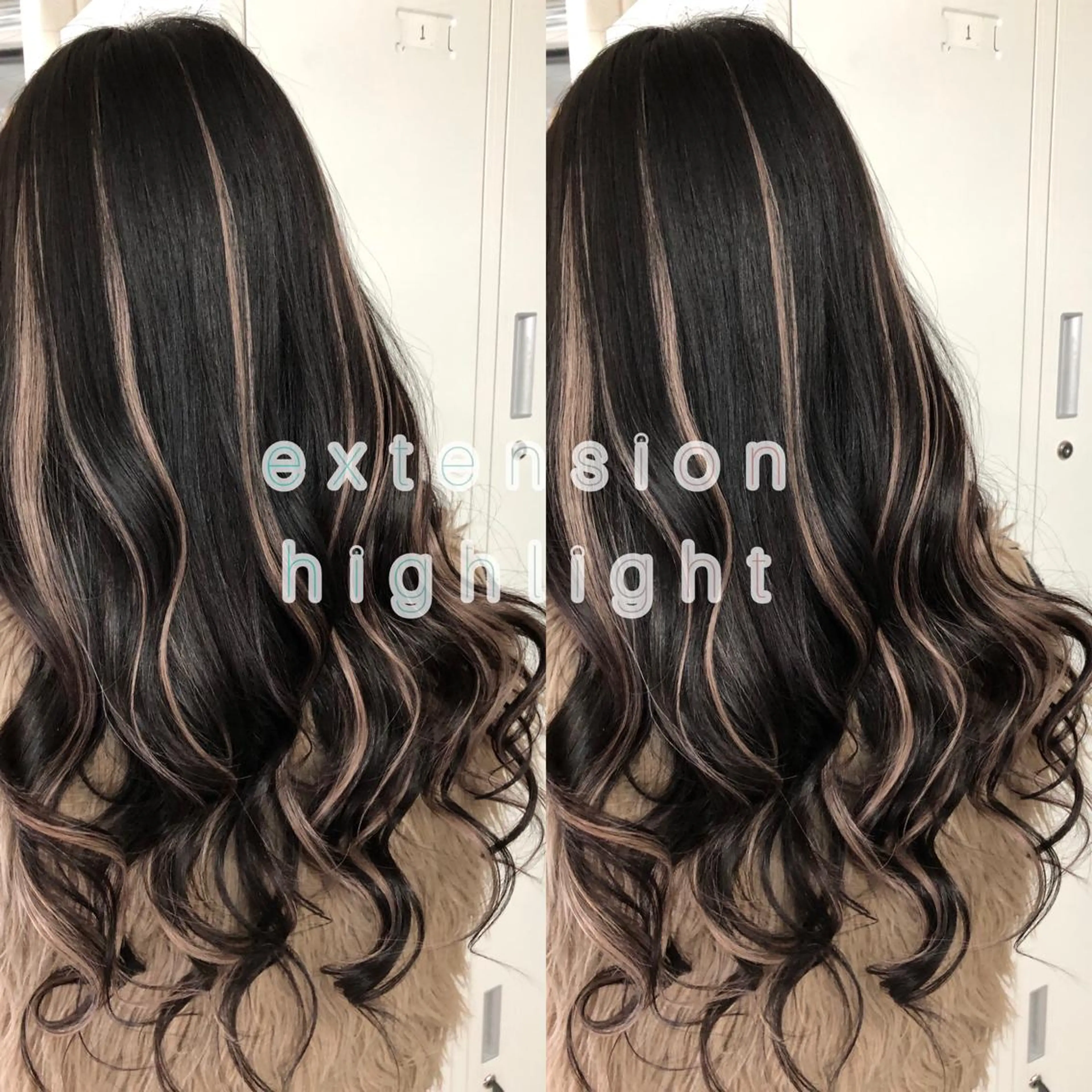 ロング ヘアアレンジ シールエクステ エクステ ハイライト レイヤーカット ロング alpha. カラーエクステ下妻のヘアスタイル