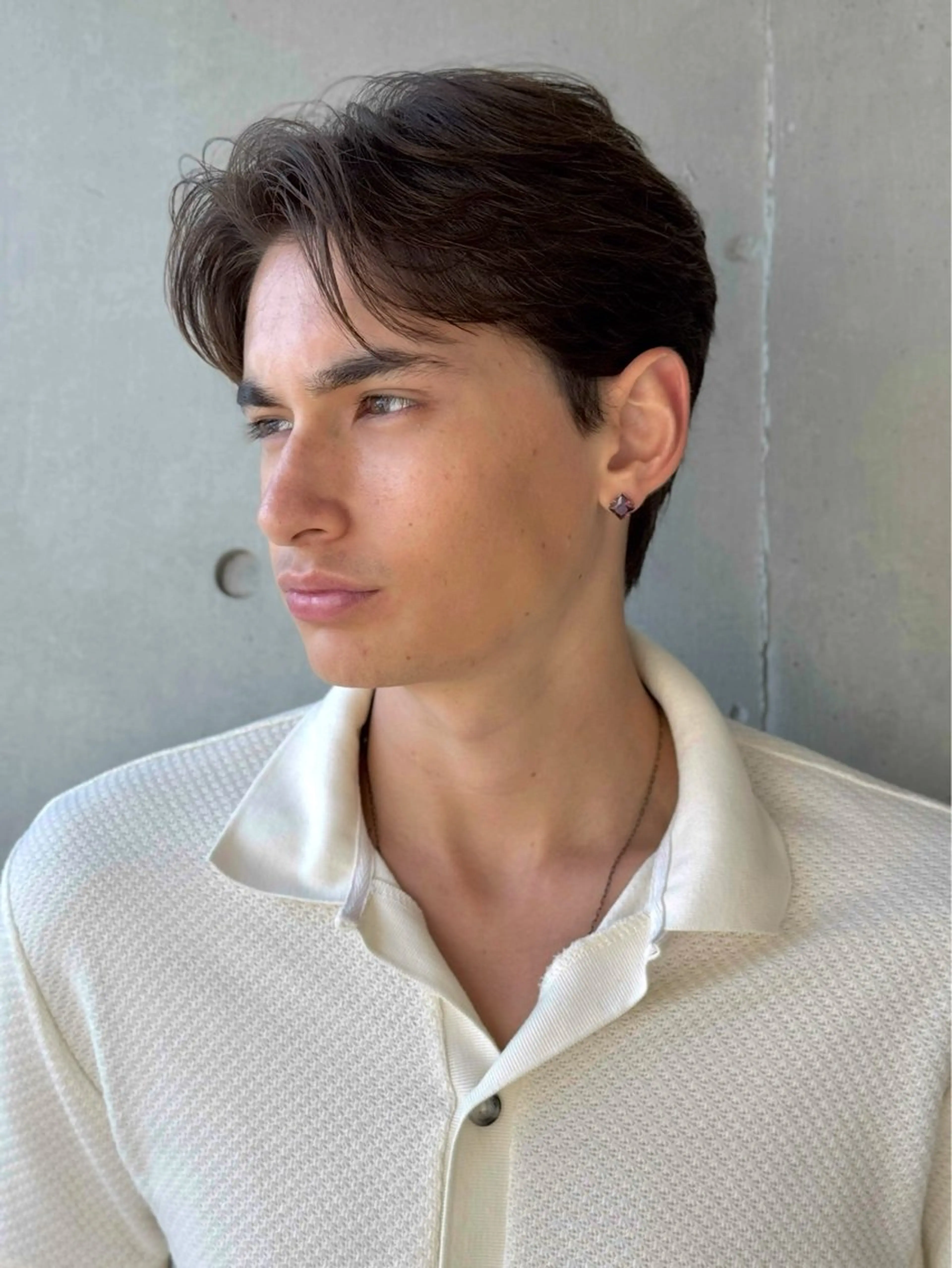 ショート パーマ メンズ カット パーマ メンズ職人/センター パート/富沢真斗のヘアスタイル