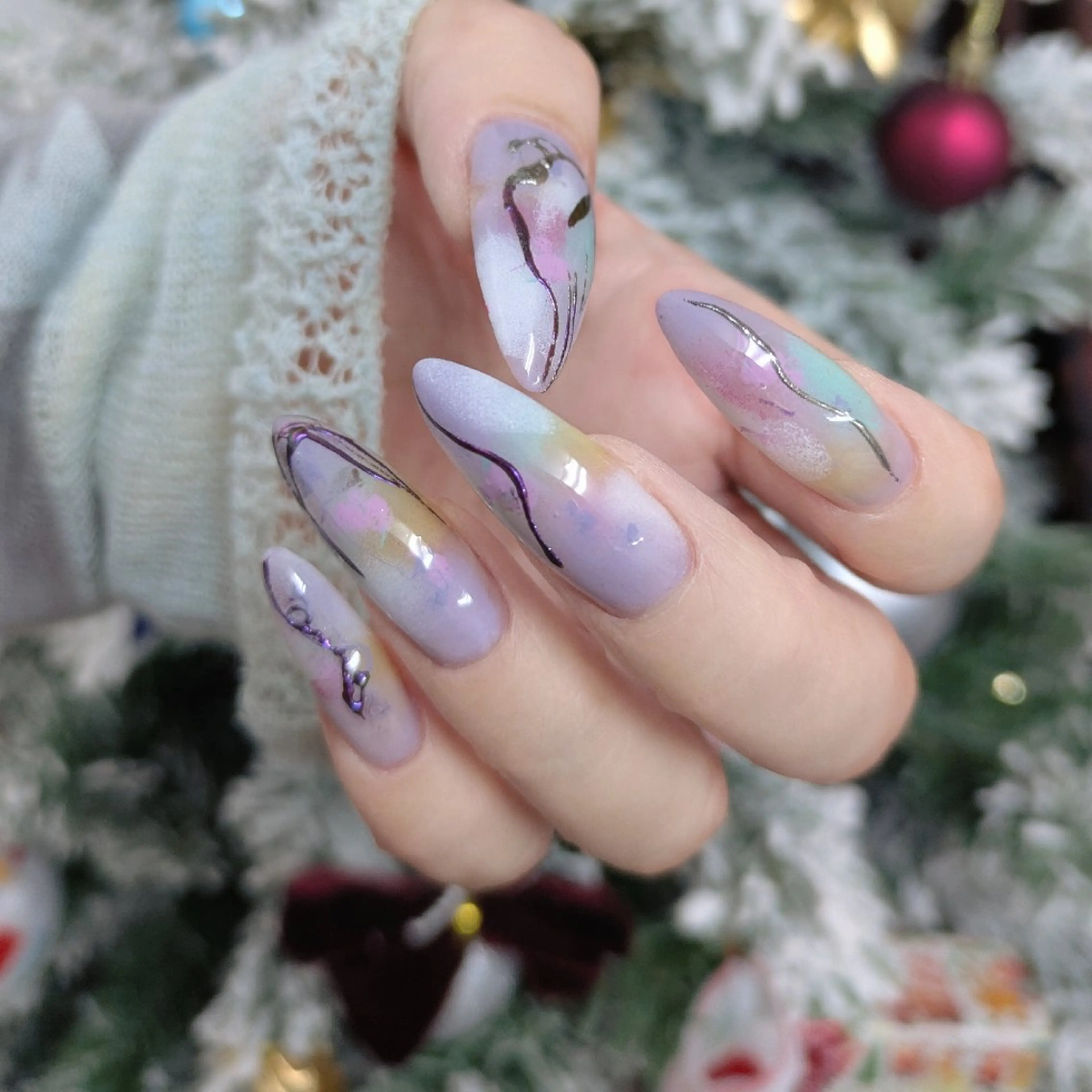 ネイル アートネイル キラキラネイル ラメ(グリッター) マグネットネイル ミラーネイル Cho Artネイル所属・Cho Art ネイルのネイルデザイン