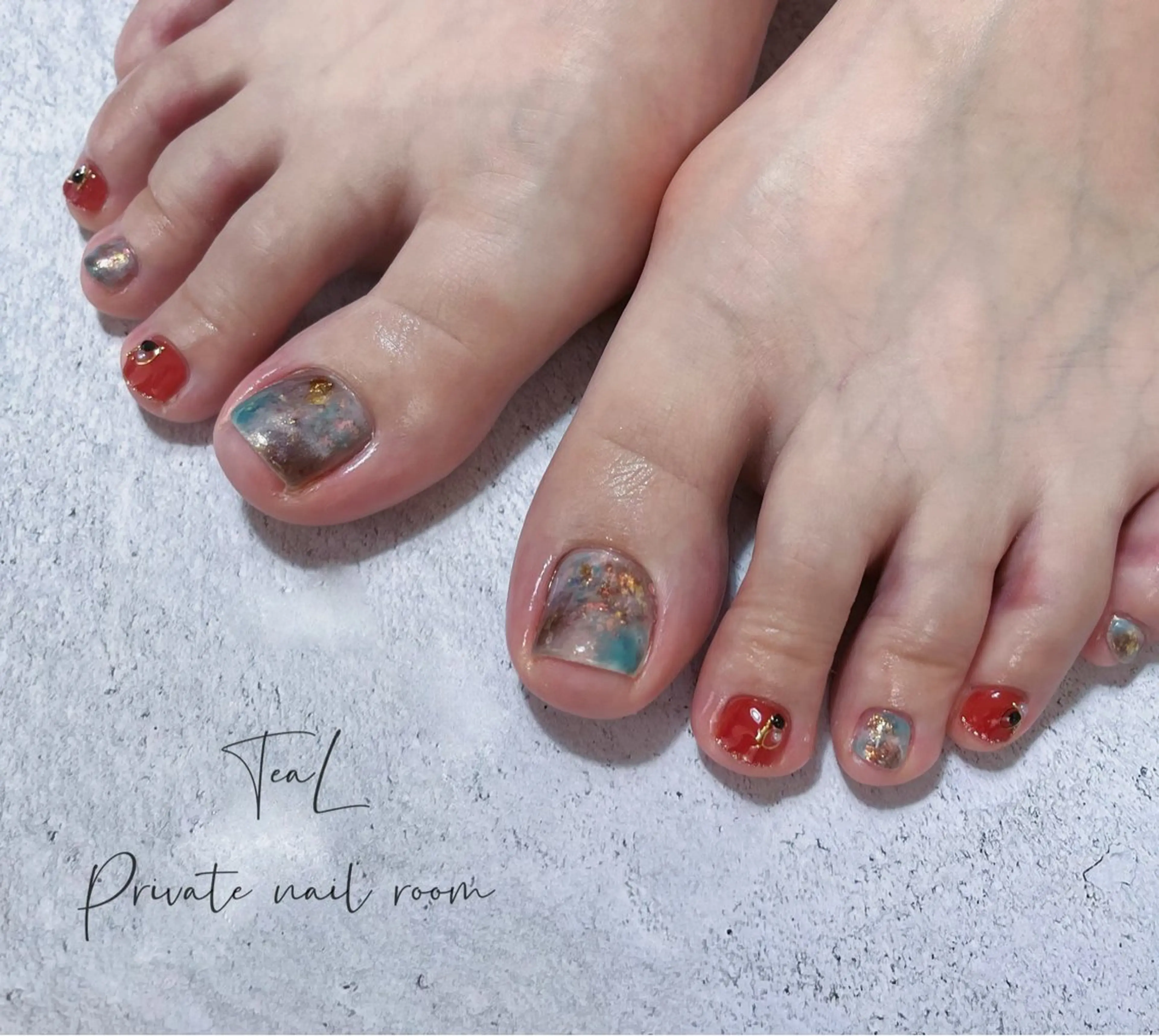 ネイル フットネイル ニュアンスネイル TeaL nailのネイルデザイン