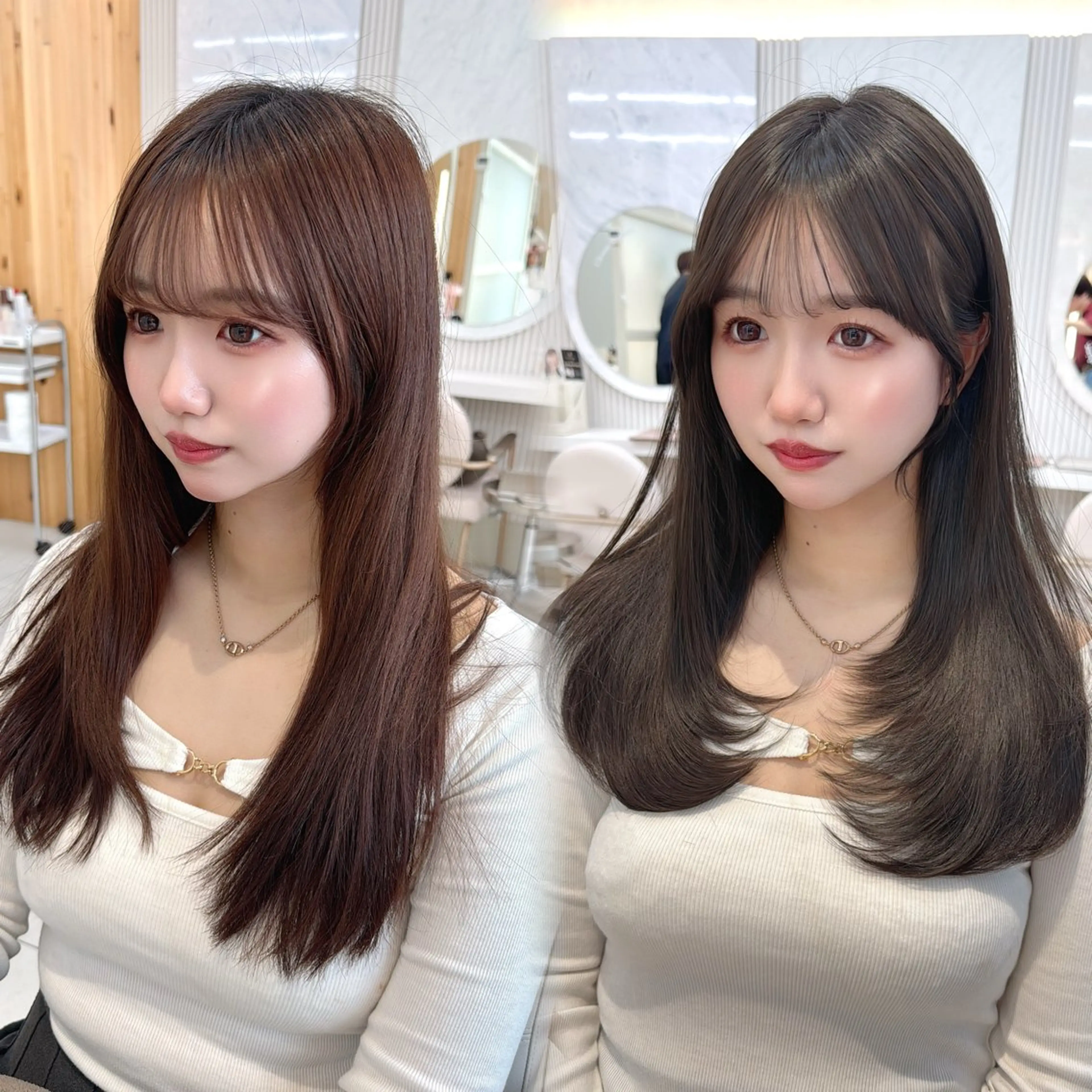 セミロング レイヤーカット/ 顔まわり/アオイのヘアスタイル